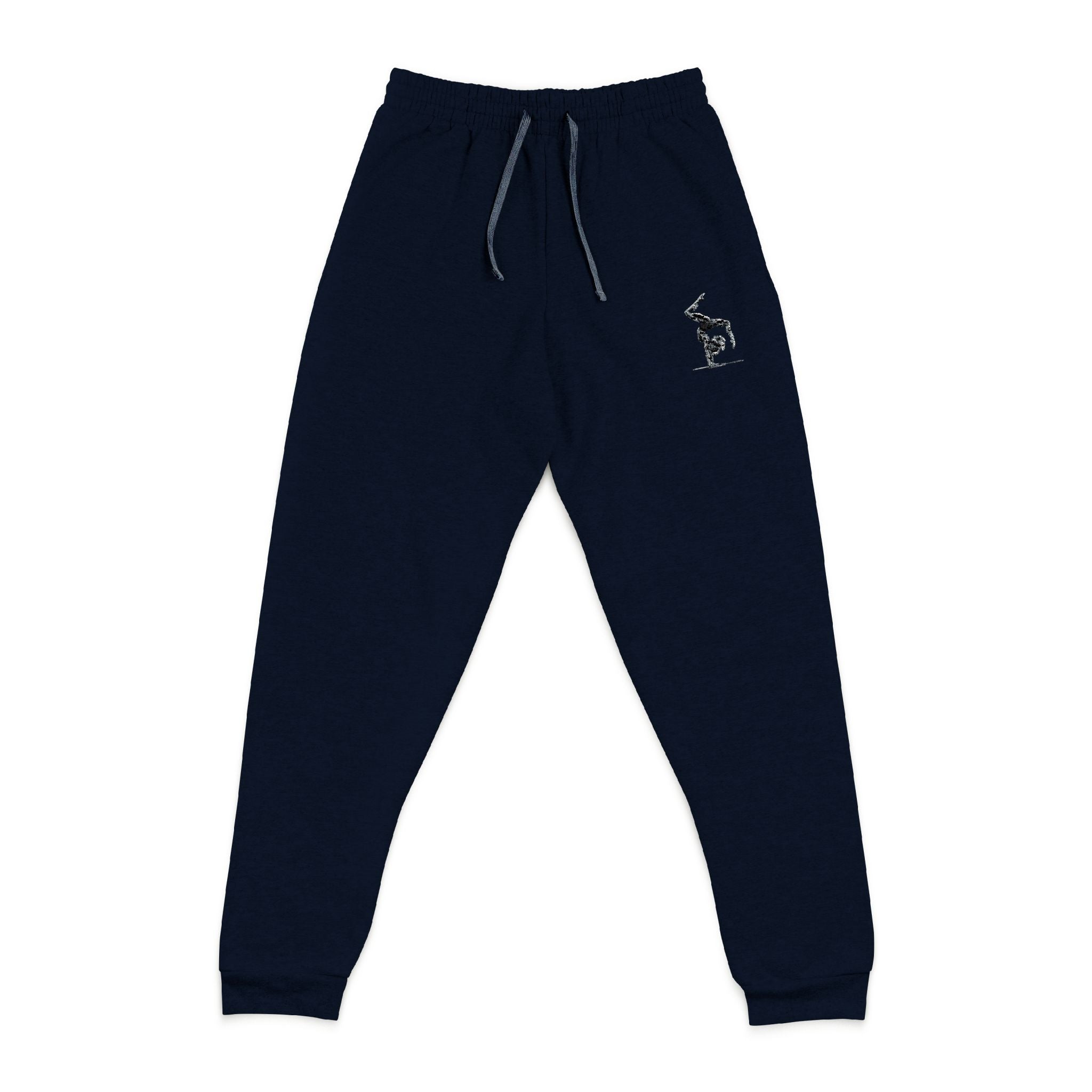 Adults Embroidered Minimal Joggers — Cozy Charcoal Gymnast Sweatpants