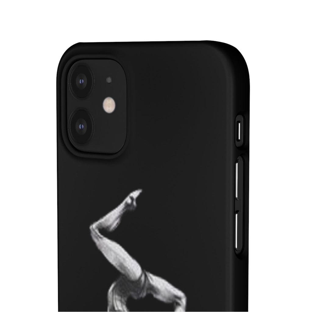 Coach Gymnastics Phone Case — Black Snap Phone Cover with Gymnast Silhouette