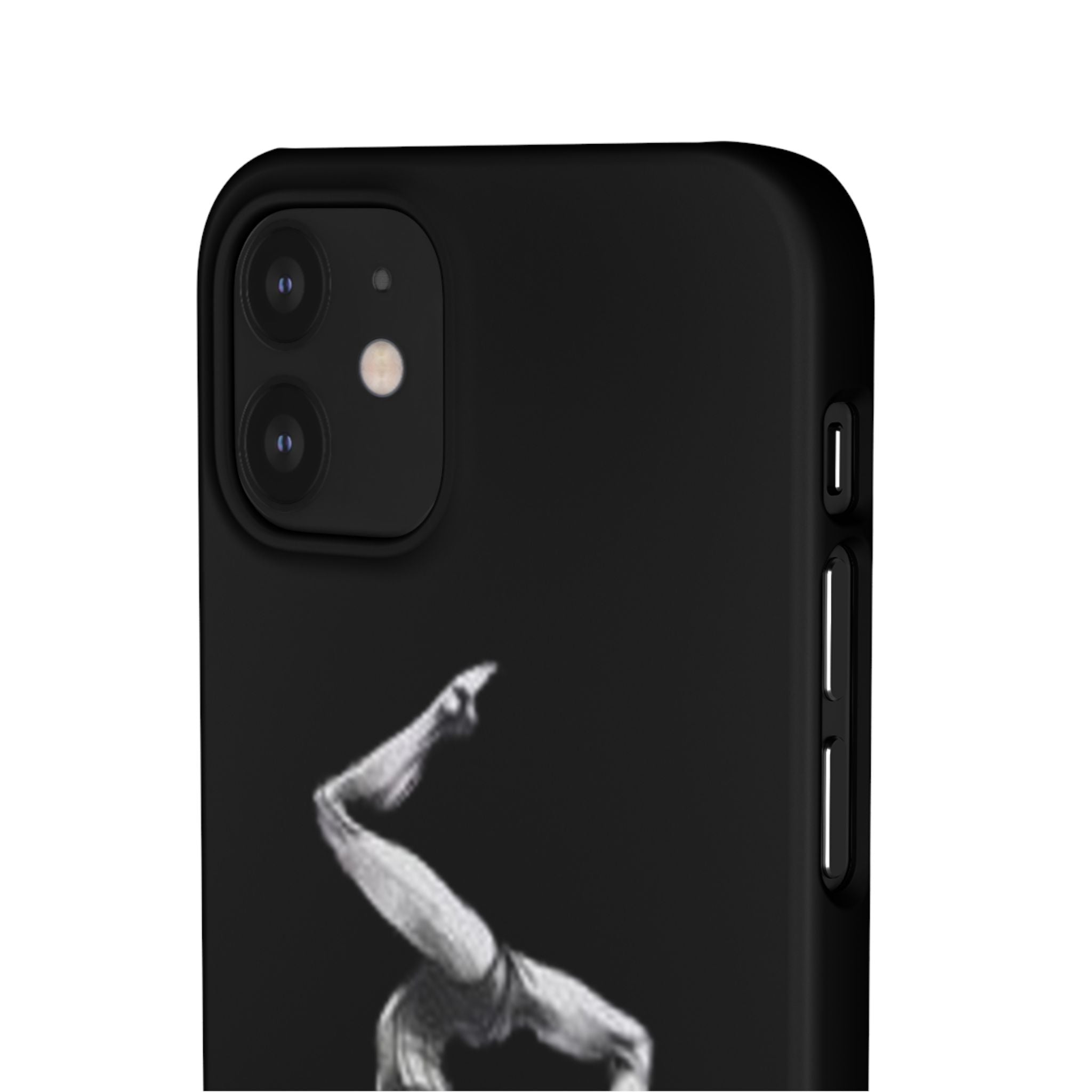 Coach Gymnastics Phone Case — Black Snap Phone Cover with Gymnast Silhouette