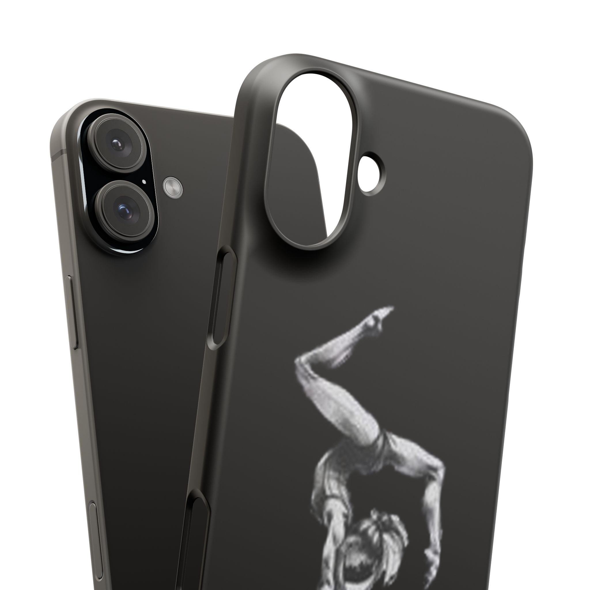 Coach Gymnastics Phone Case — Black Snap Phone Cover with Gymnast Silhouette