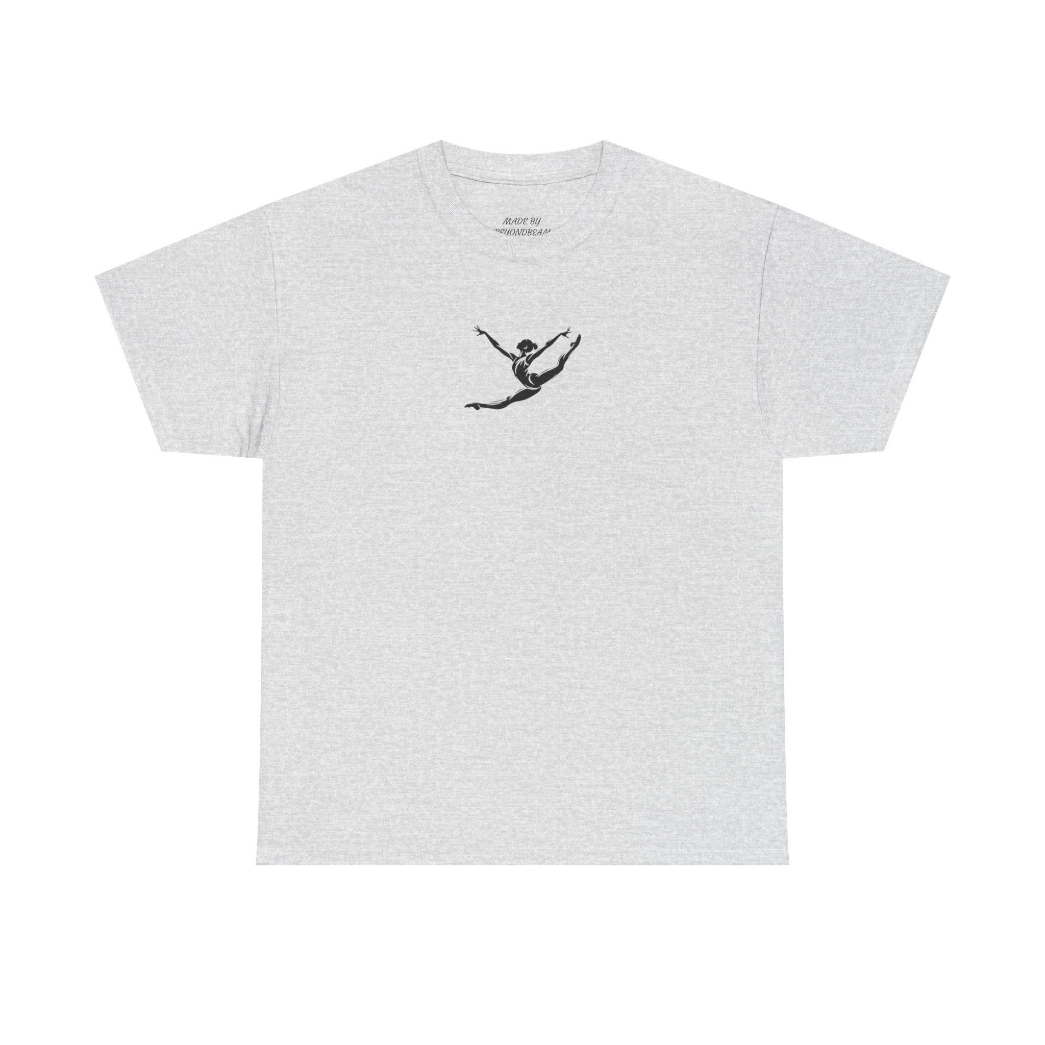 Gymnast Minimalist Tee — Small Graceful Leap Graphic T-Shirt (Adults)