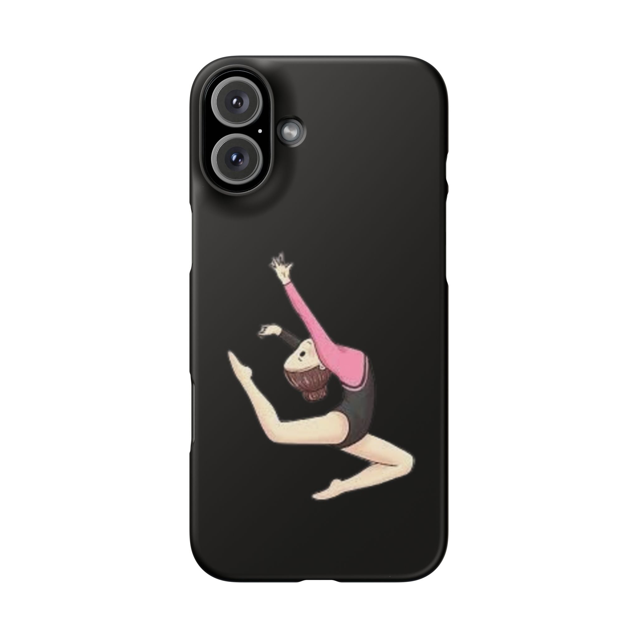 Gymnastics Phone Case — Leaping Girl Snap Case (Black)