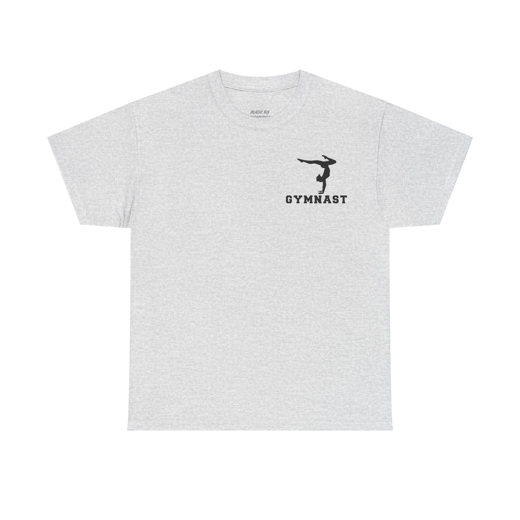 Gymnast Silhouette T-Shirt — "GYMNAST" Chest Logo Athletic Tee (Adults)