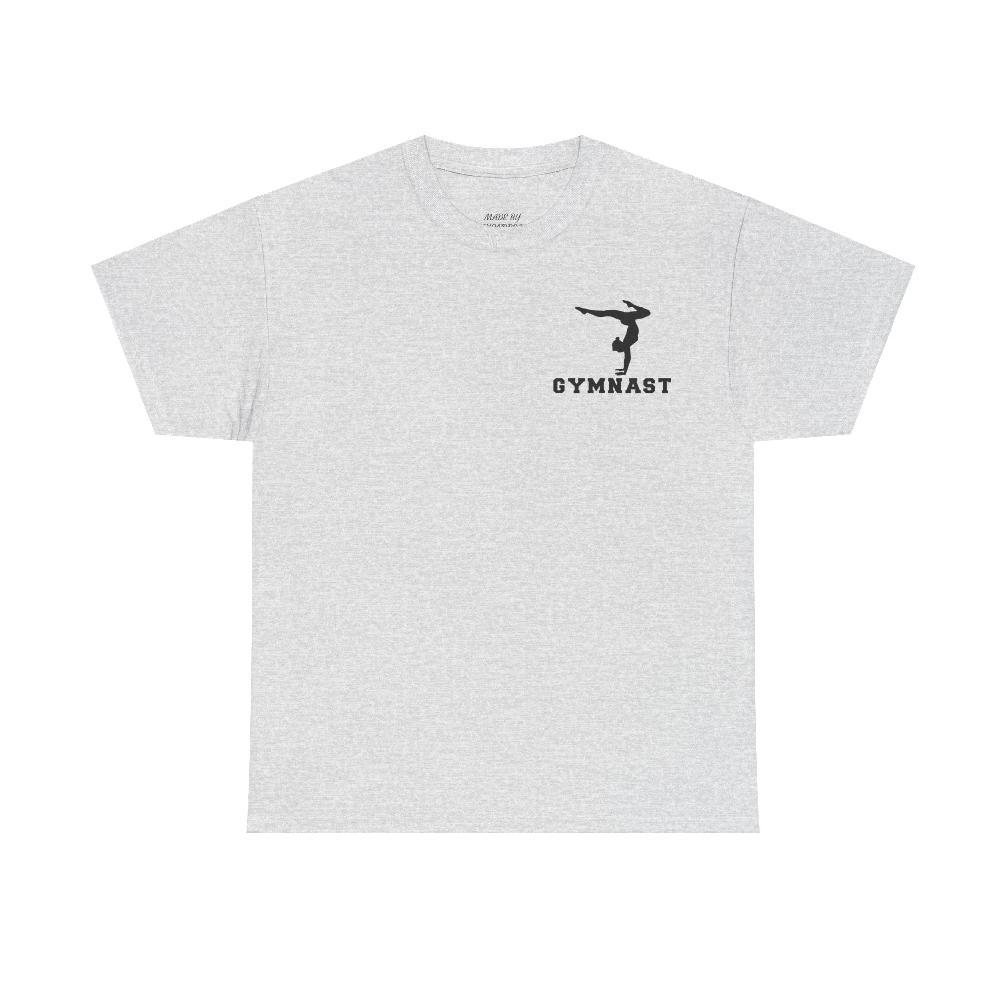 Gymnast Silhouette T-Shirt — "GYMNAST" Chest Logo Athletic Tee (Adults)
