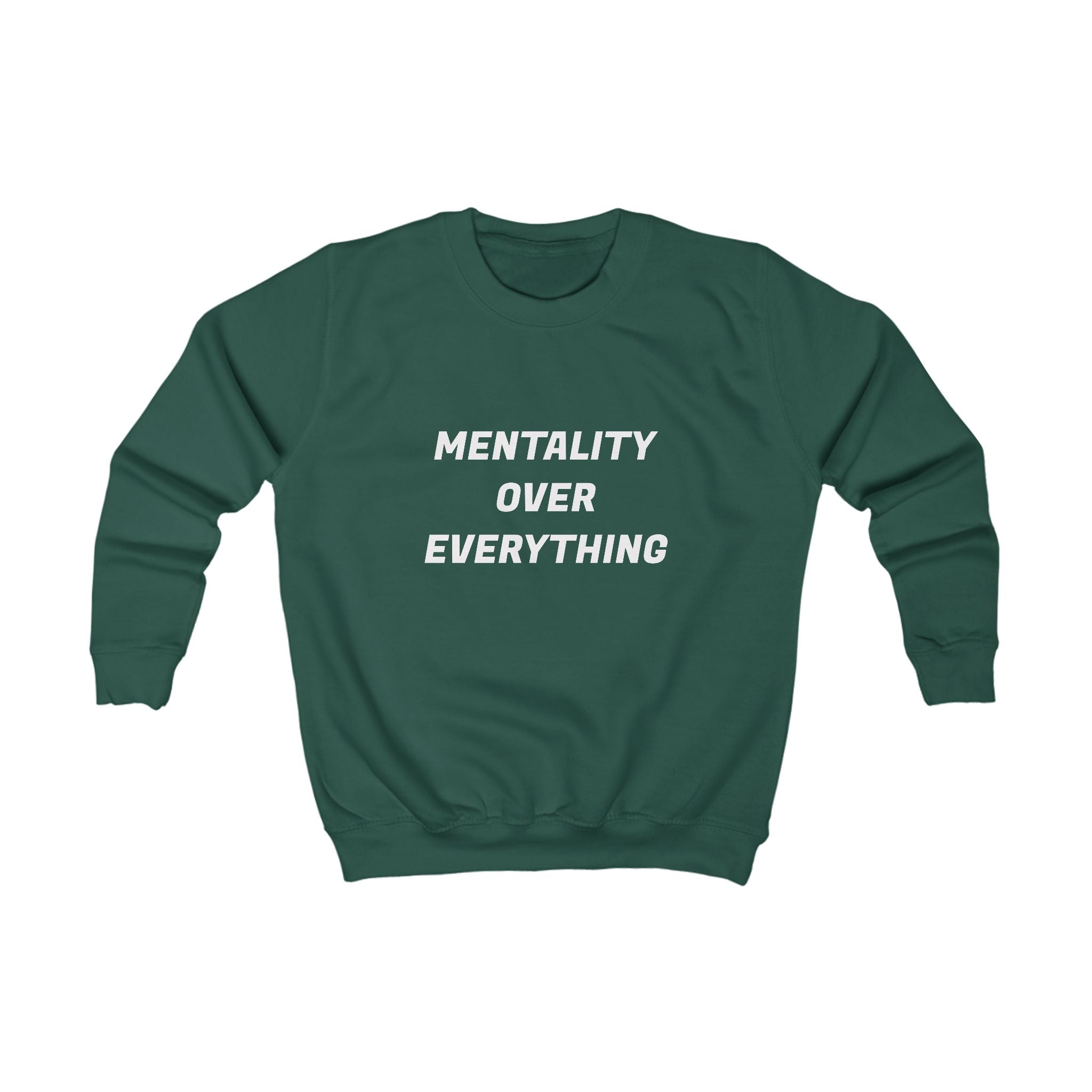 Kids Sweatshirt "Mentality Over Everything" – Motivational Youth Crewneck