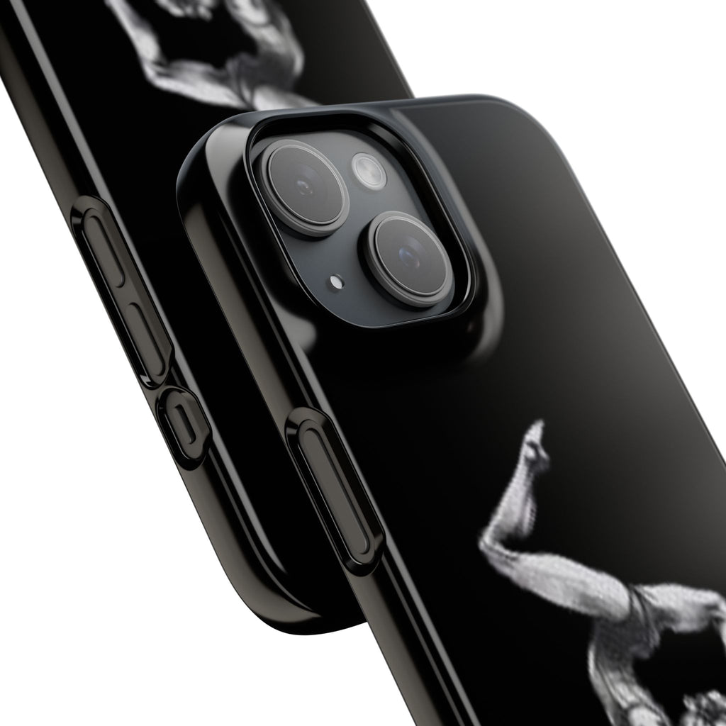 Gymnastics Phone Case — Black Chalk-Style Handstand Design