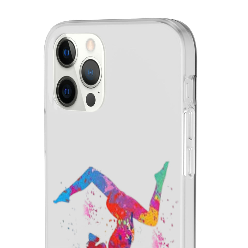 Gymnast Silhouette Phone Case – Colorful Acrobat Watercolor iPhone Cover