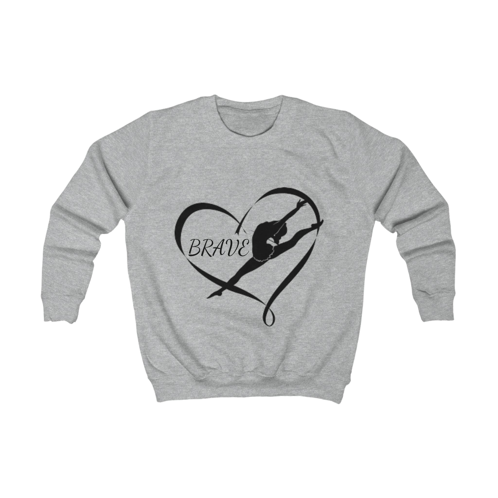 Kids Sweatshirt — Brave Gymnast Heart Silhouette Pullover