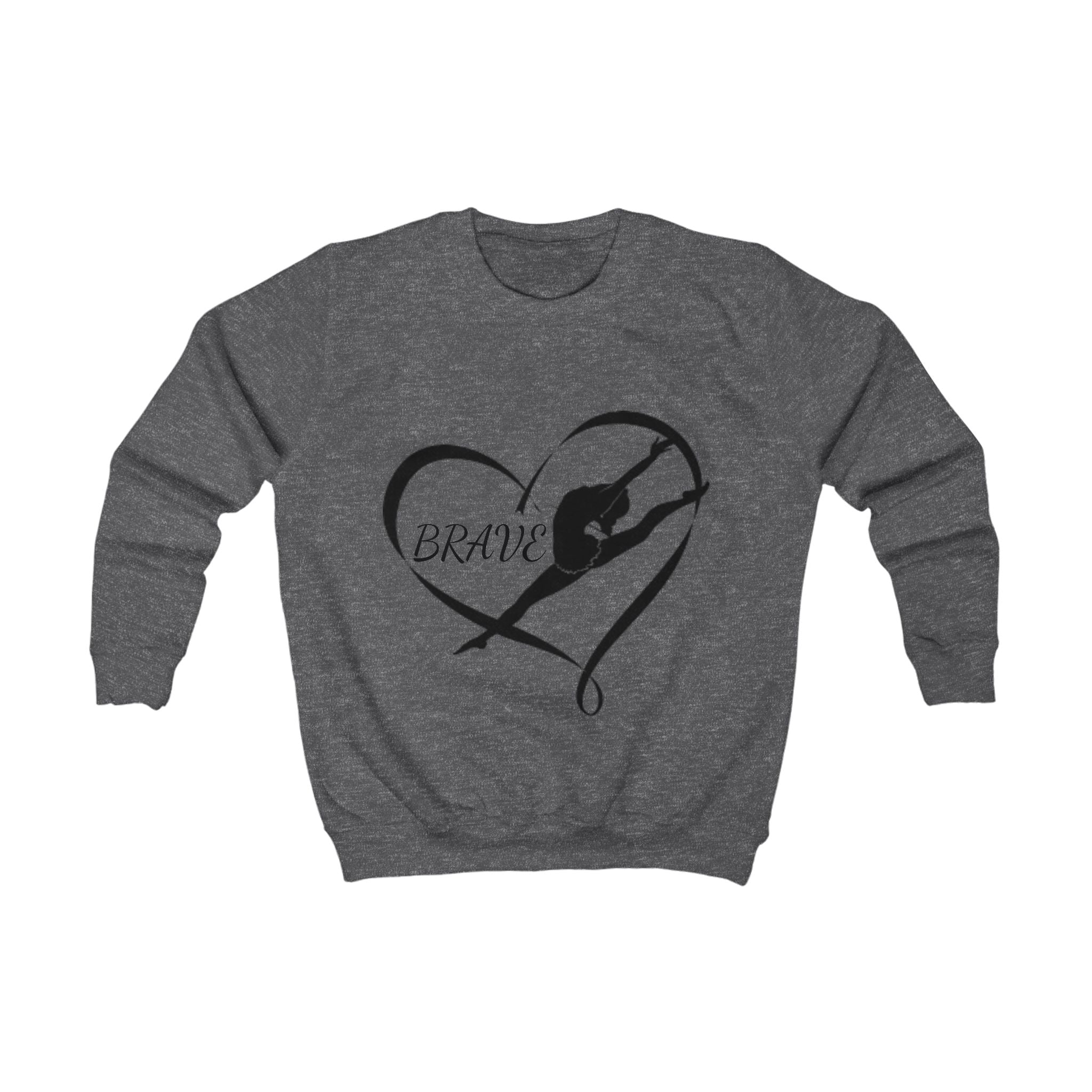 Kids Sweatshirt — Brave Gymnast Heart Silhouette Pullover