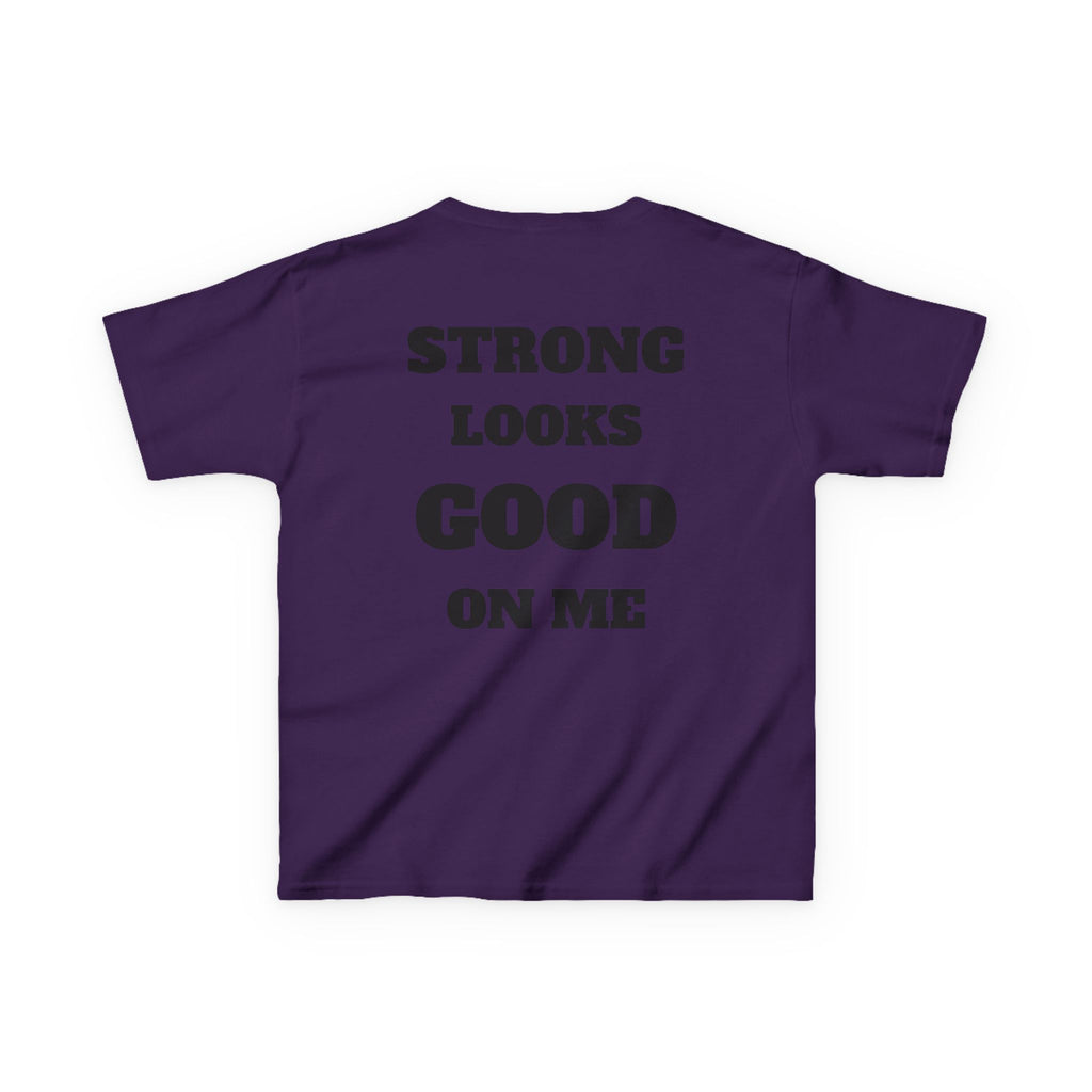 Kids Tee — "Strong Looks Good On Me" Inspirational Graphic Tee