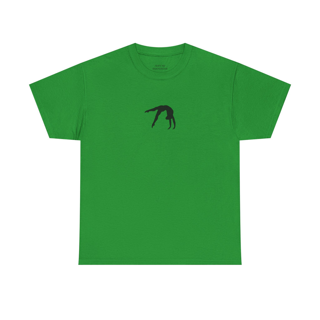 Gymnast Silhouette T-Shirt — Minimal Backbend Design Athletic Tee (Adults)