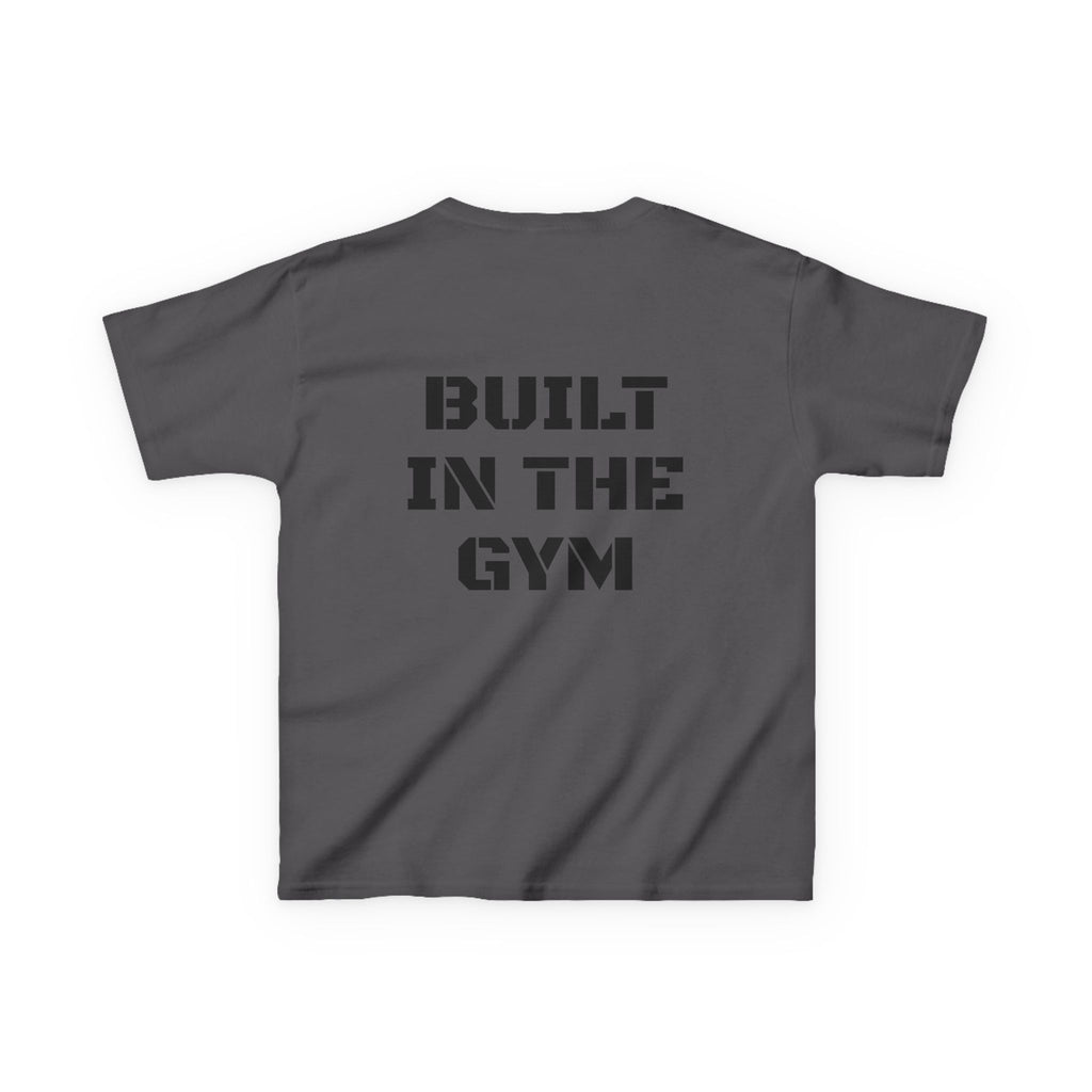 Kids Tee — "Built in the Gym" Motivational Fitness Shirt