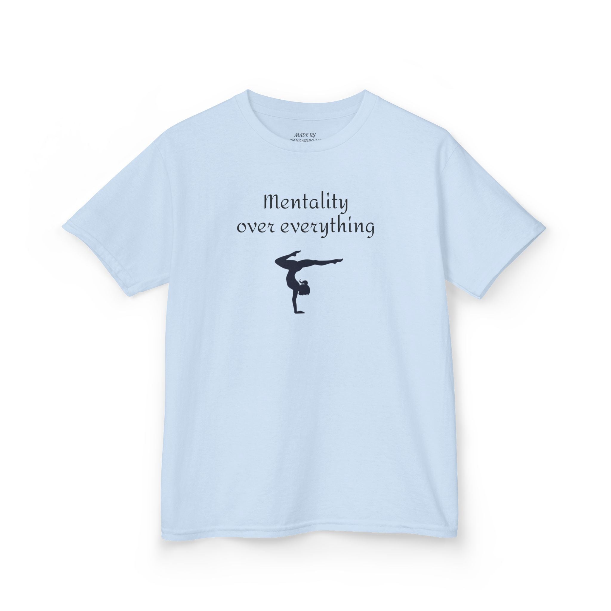 Kids Tee — “Mentality Over Everything” Gymnast Silhouette Shirt