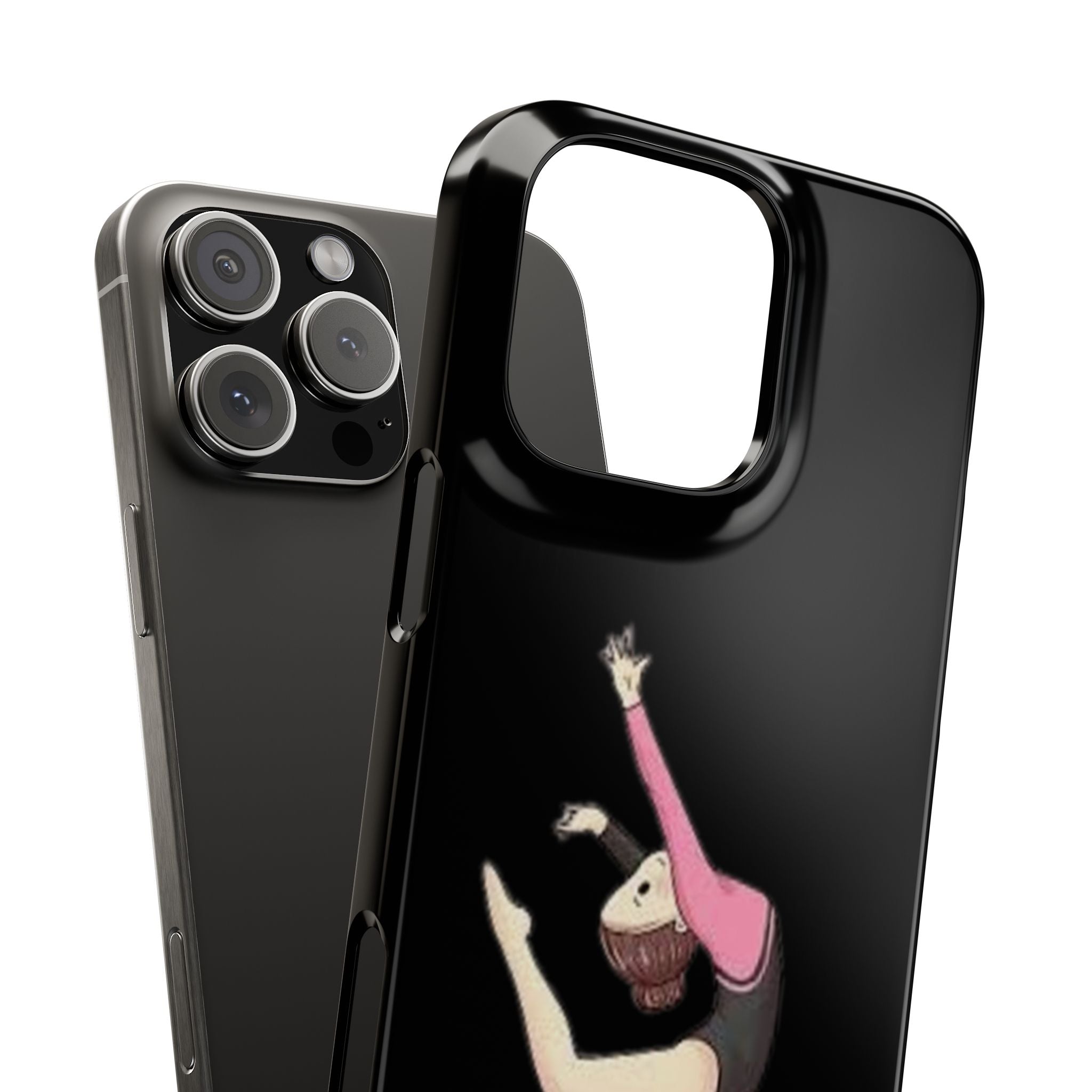Gymnastics Phone Case — Leaping Girl Snap Case (Black)