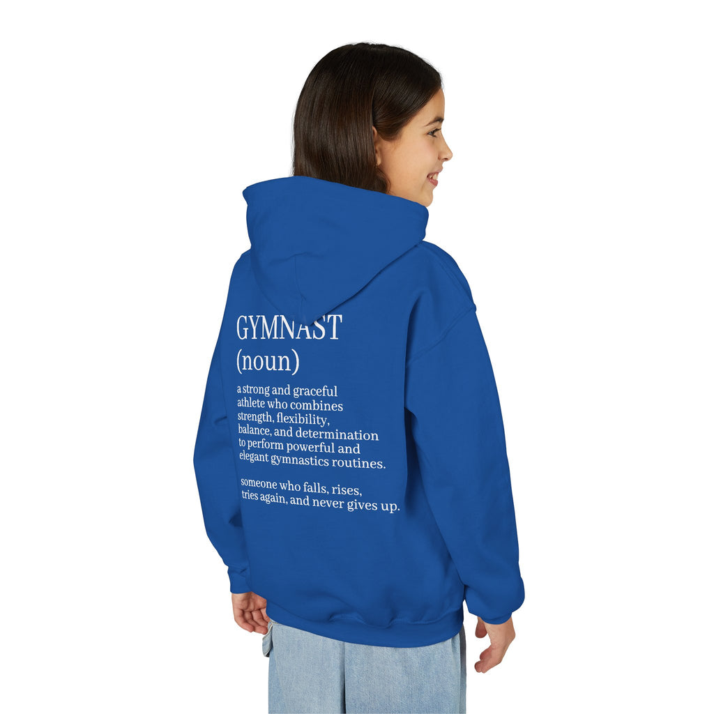 Gymnast Definition Youth Hoodie — Personalized 'NAME' Back-Print Sweatshirt