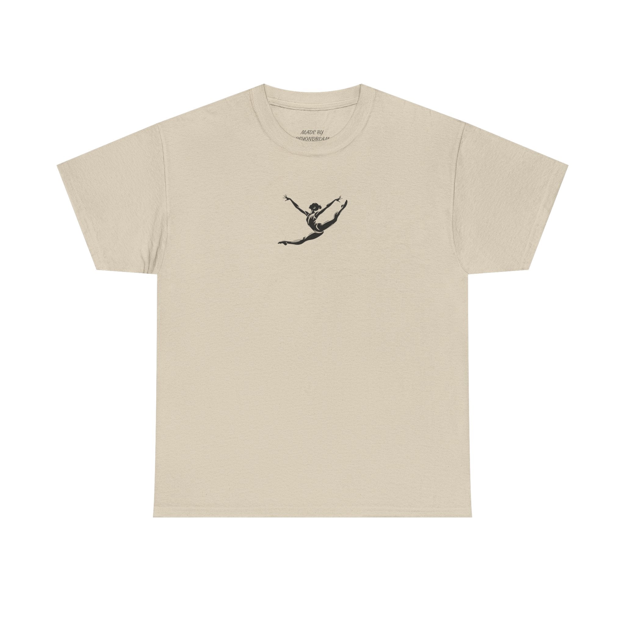 Gymnast Minimalist Tee — Small Graceful Leap Graphic T-Shirt (Adults)