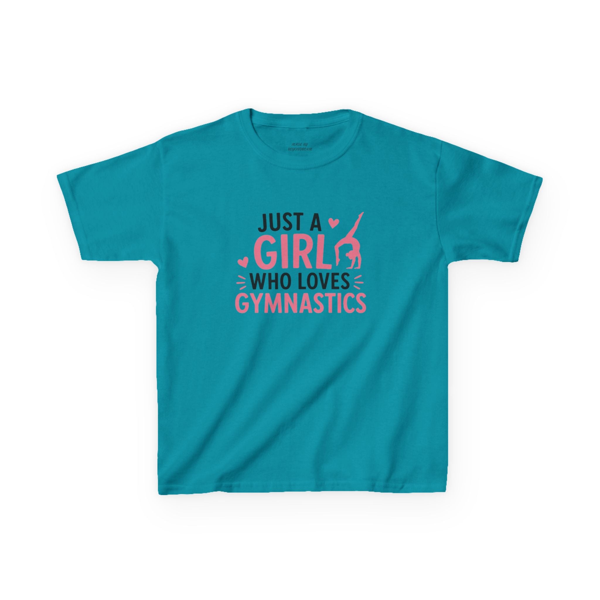 Kids Gymnastics T-Shirt - "Just a Girl Who Loves Gymnastics" Pink Design