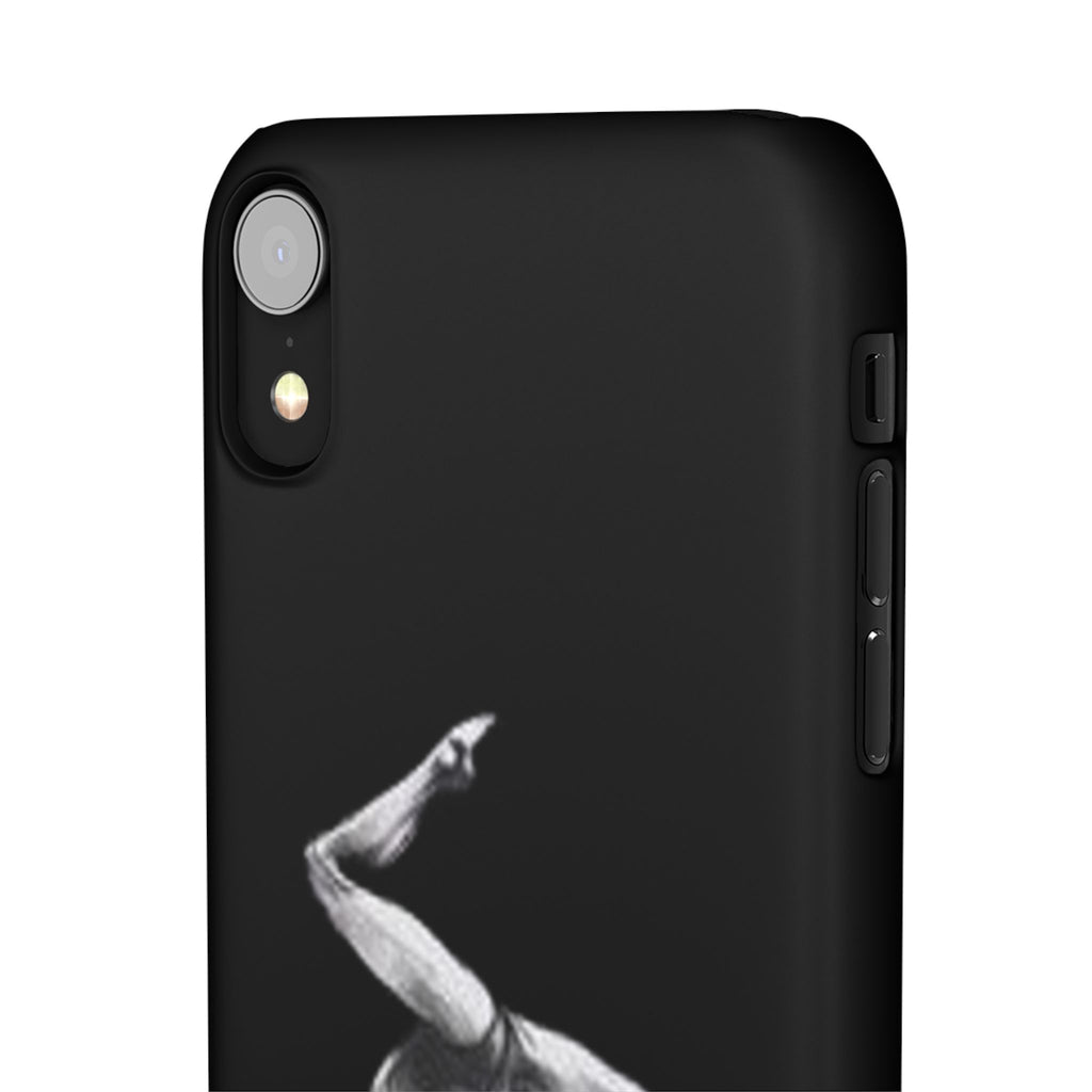 Gymnastics Phone Case — Black Chalk-Style Handstand Design