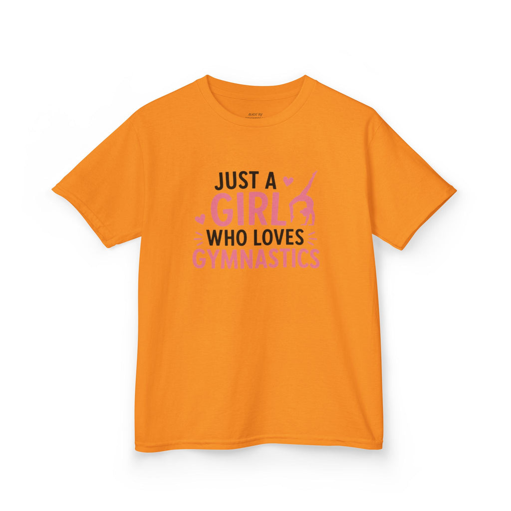 Kids Gymnastics T-Shirt - "Just a Girl Who Loves Gymnastics" Pink Design