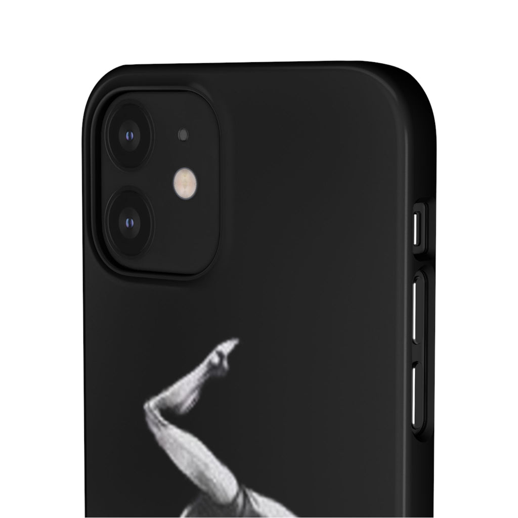 Coach Gymnastics Phone Case — Black Snap Phone Cover with Gymnast Silhouette