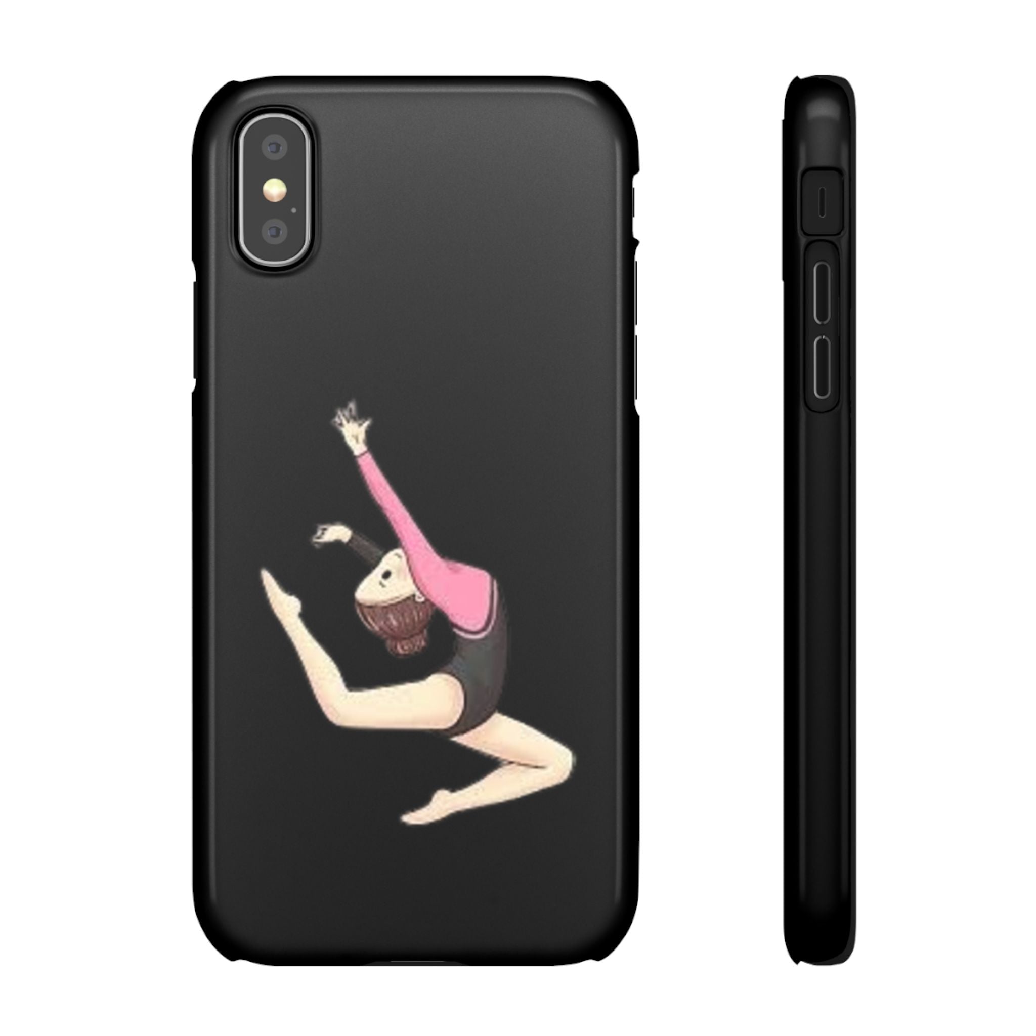 Gymnastics Phone Case — Leaping Girl Snap Case (Black)