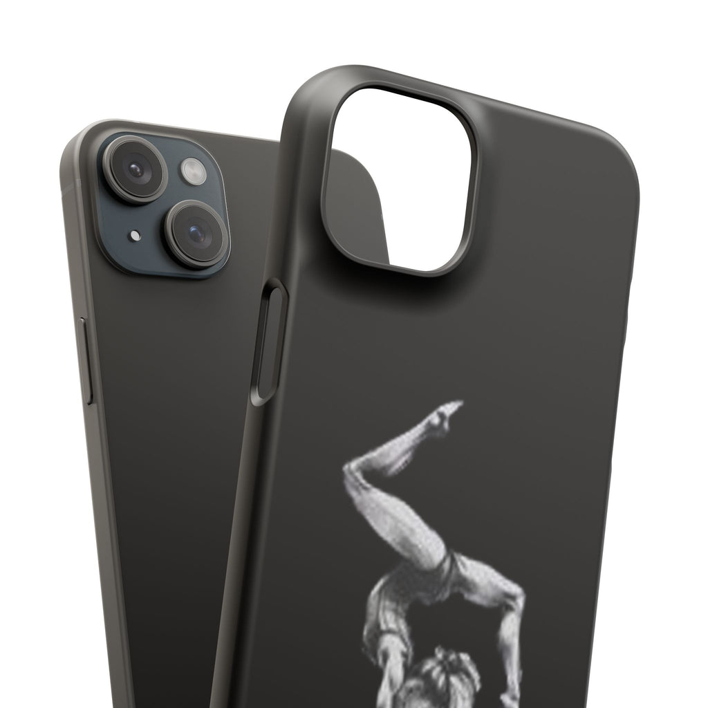 Gymnastics Phone Case — Black Chalk-Style Handstand Design