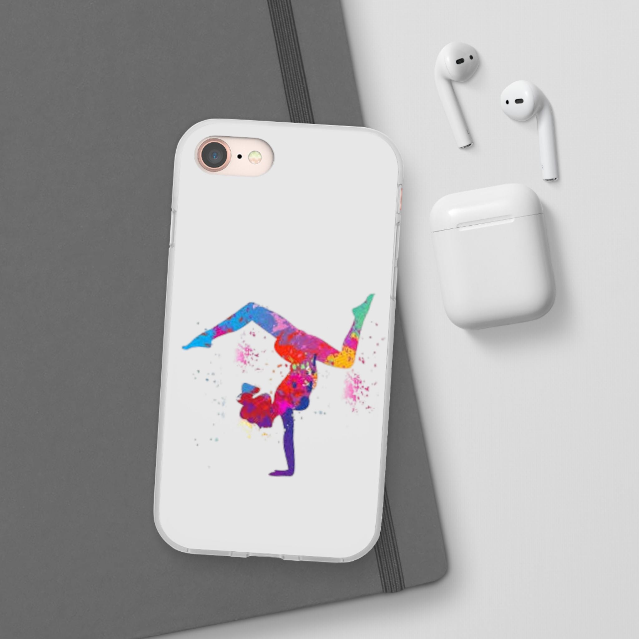 Gymnast Silhouette Phone Case – Colorful Acrobat Watercolor iPhone Cover