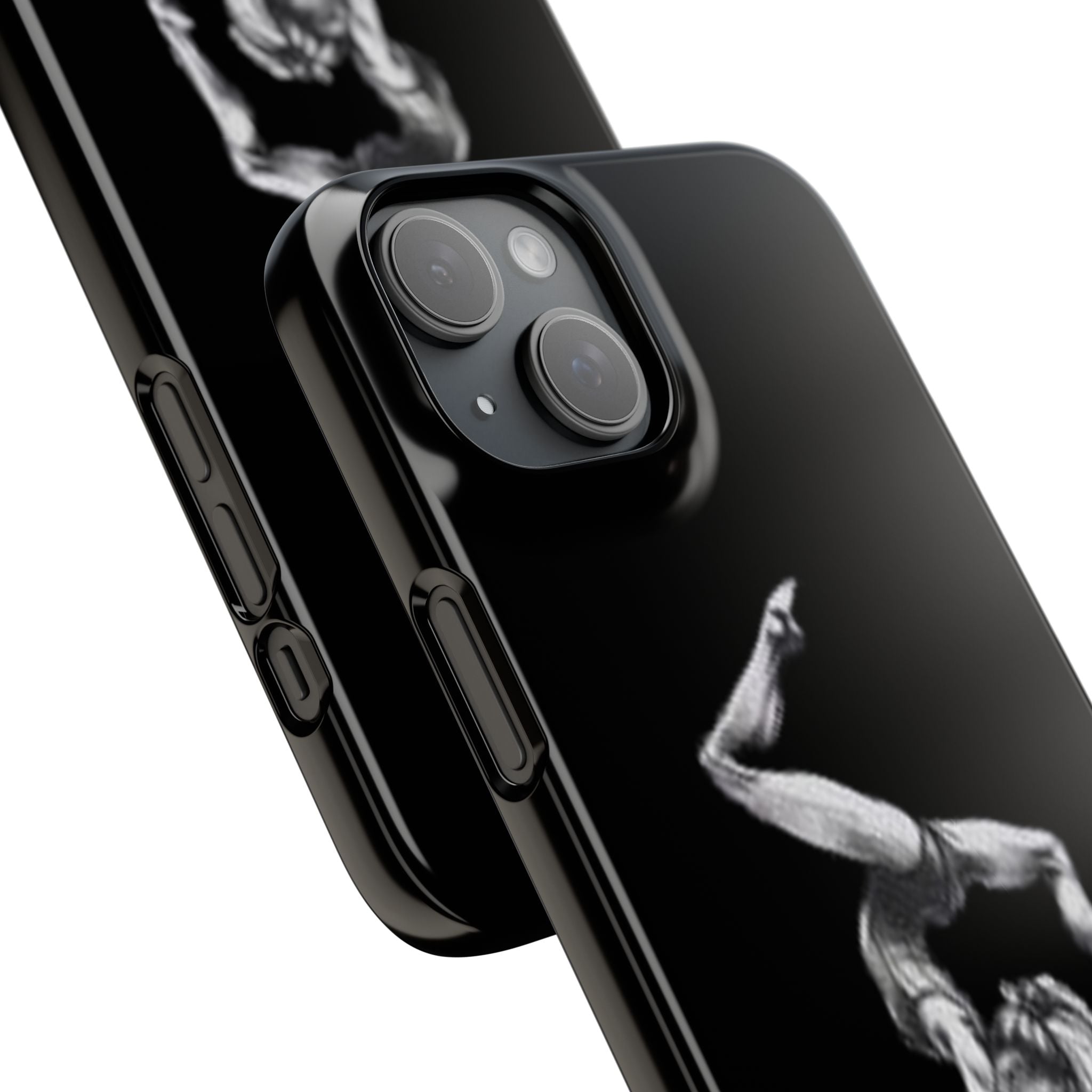 Coach Gymnastics Phone Case — Black Snap Phone Cover with Gymnast Silhouette