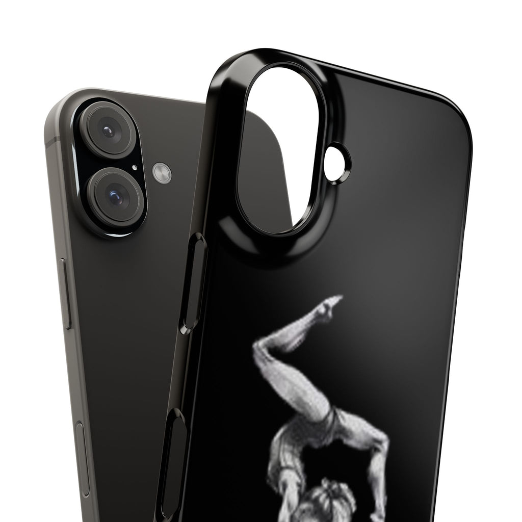 Gymnastics Phone Case — Black Chalk-Style Handstand Design
