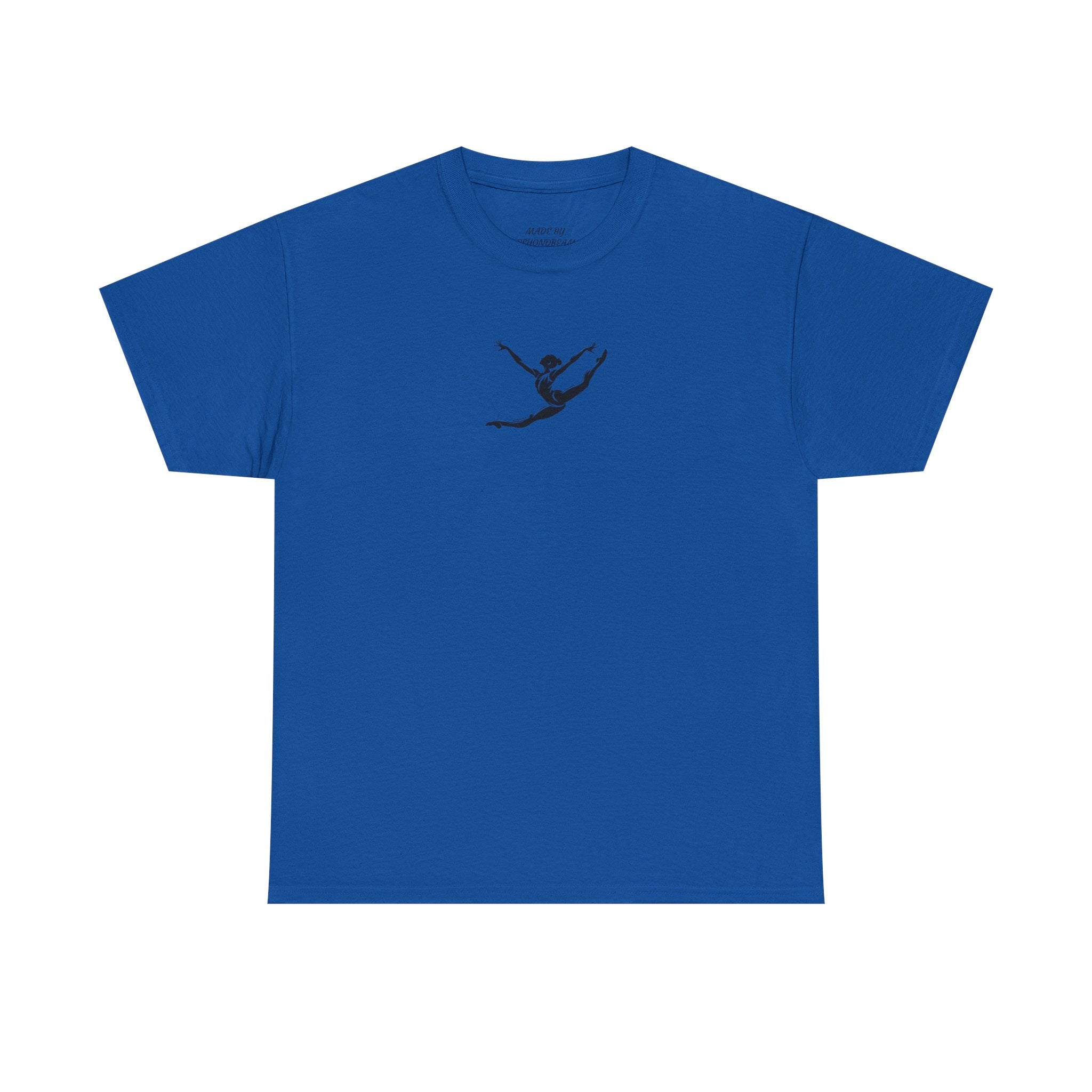 Gymnast Minimalist Tee — Small Graceful Leap Graphic T-Shirt (Adults)