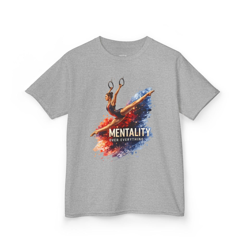 Kids Gymnastics T‑Shirt — 'Mentality: Gymnastics' Colorful Athlete Design