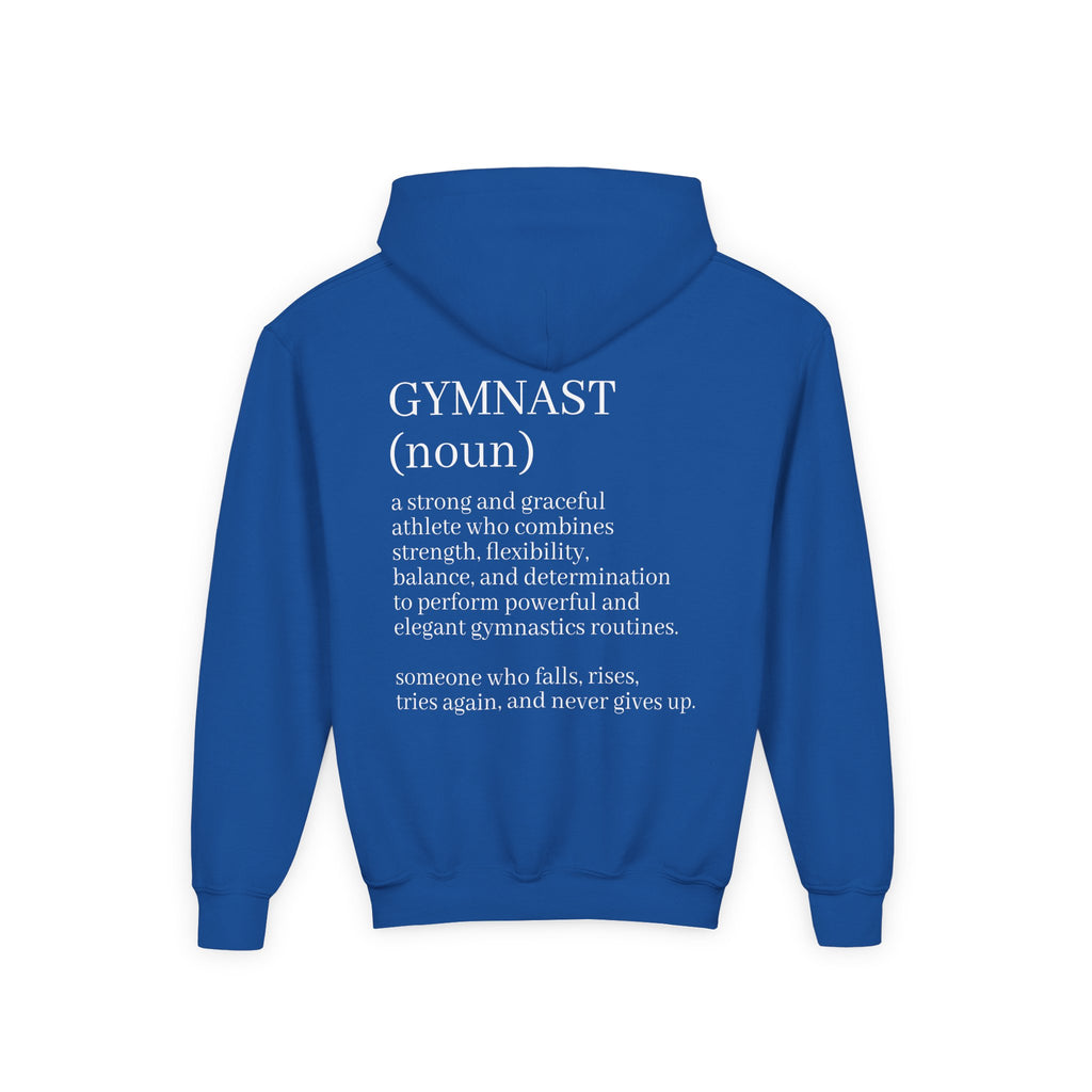 Gymnast Definition Youth Hoodie — Personalized 'NAME' Back-Print Sweatshirt