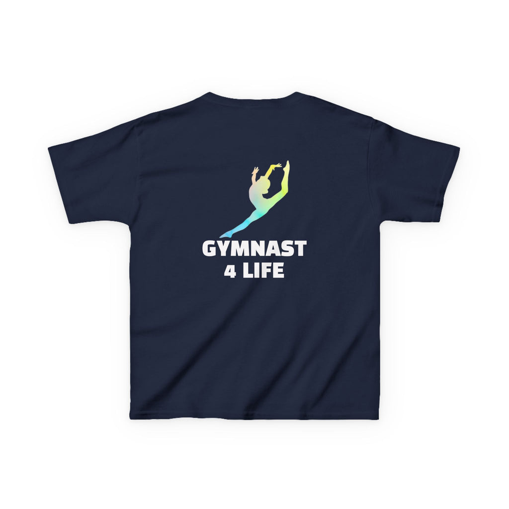 Gymnast Kids Tee — 'Gymnast 4 Life' Gradient Silhouette Shirt