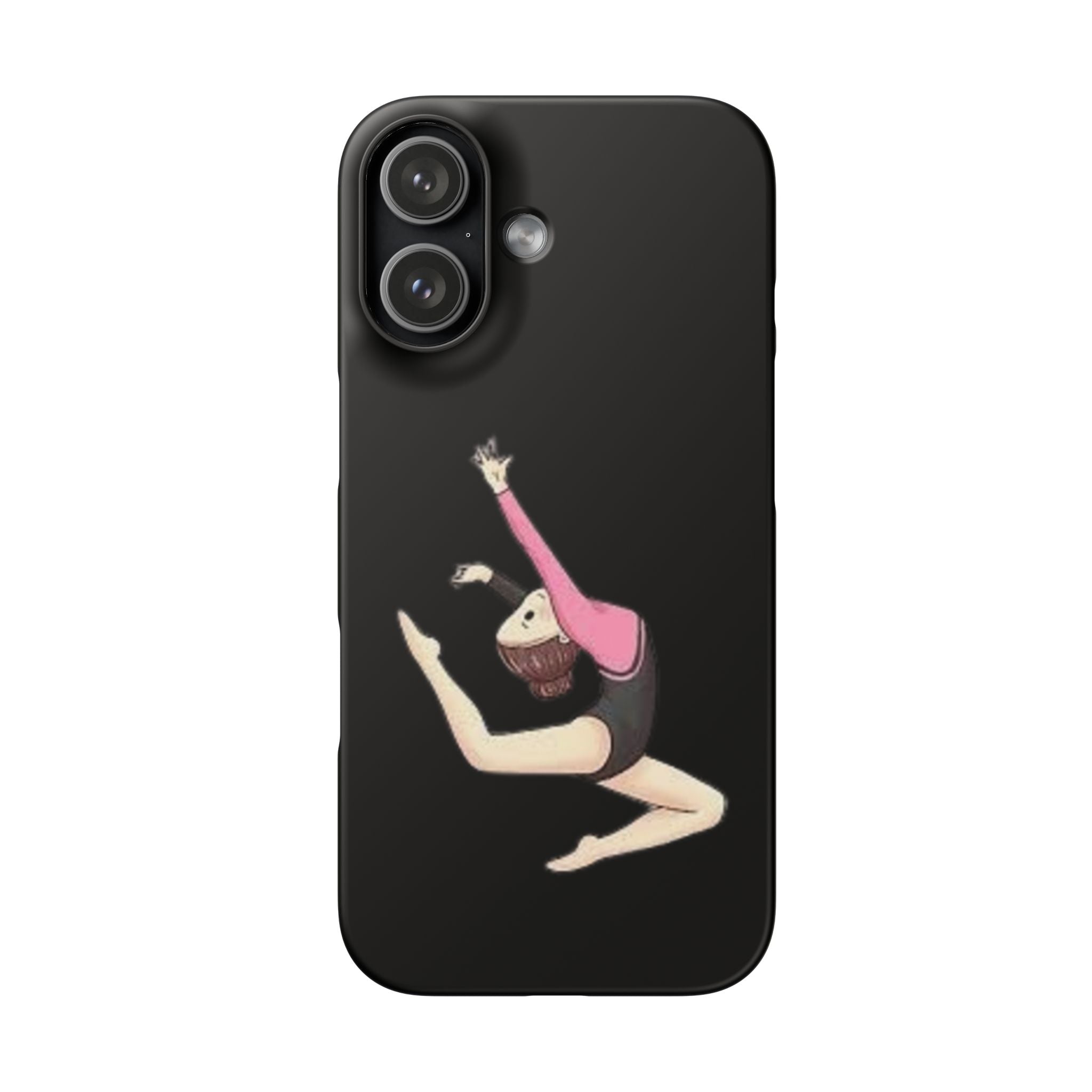 Gymnastics Phone Case — Leaping Girl Snap Case (Black)