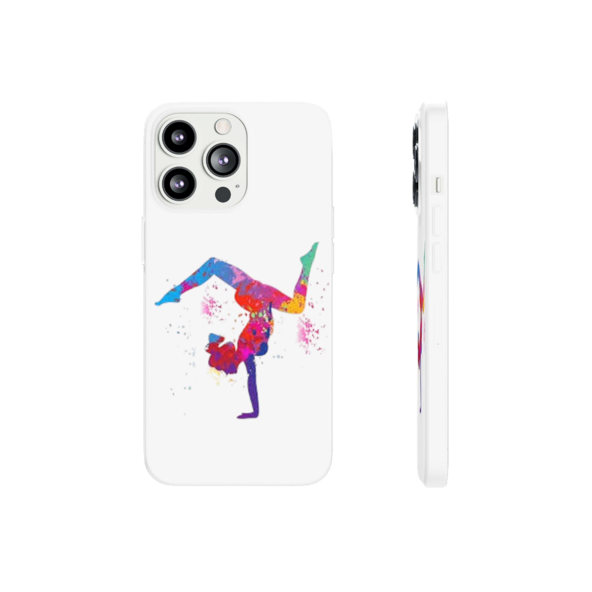 Gymnast Silhouette Phone Case – Colorful Acrobat Watercolor iPhone Cover