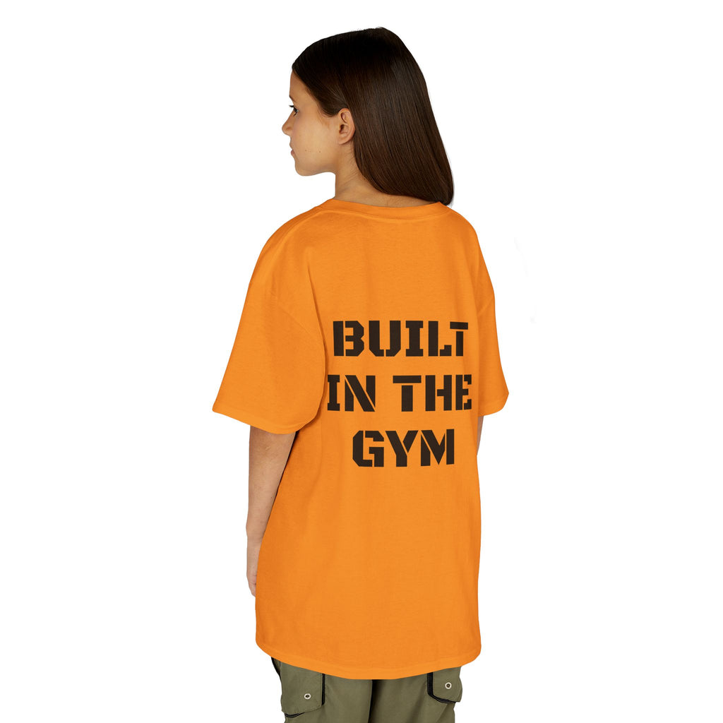Kids Tee — "Built in the Gym" Motivational Fitness Shirt