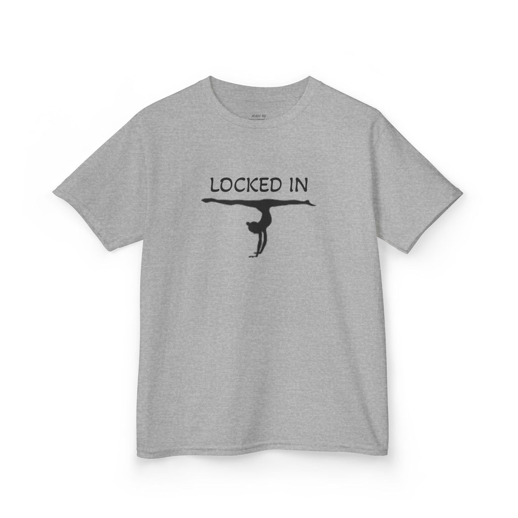 Kids Gymnastics T‑Shirt — "Stay Locked In" Balance Beam Design
