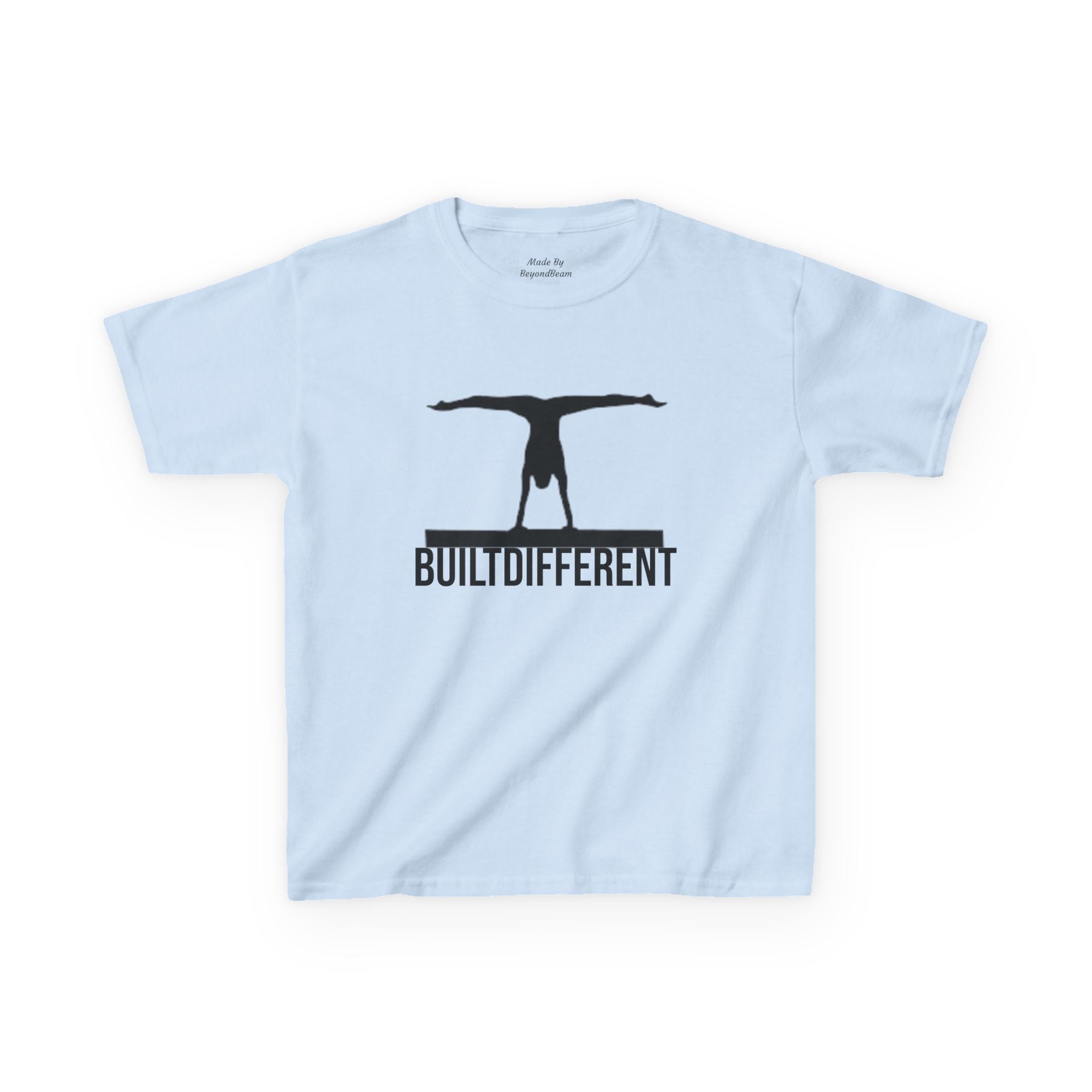 Kids T-Shirt — 'BUILTDIFFERENT' Gymnast Silhouette Tee
