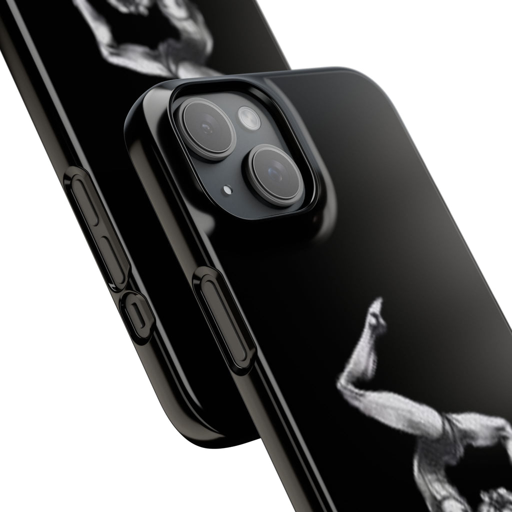 Gymnastics Phone Case — Black Chalk-Style Handstand Design