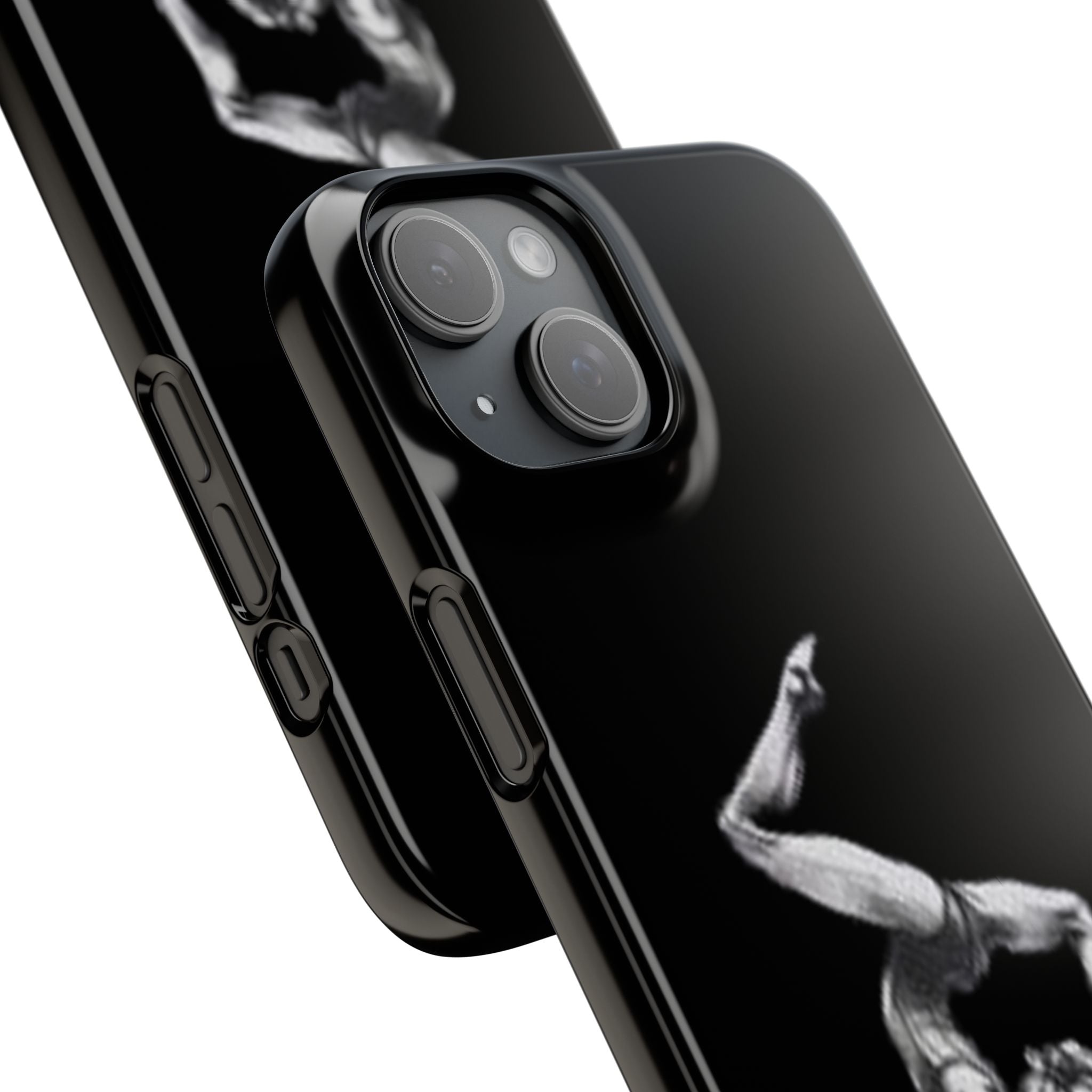 Gymnastics Phone Case — Black Chalk-Style Handstand Design