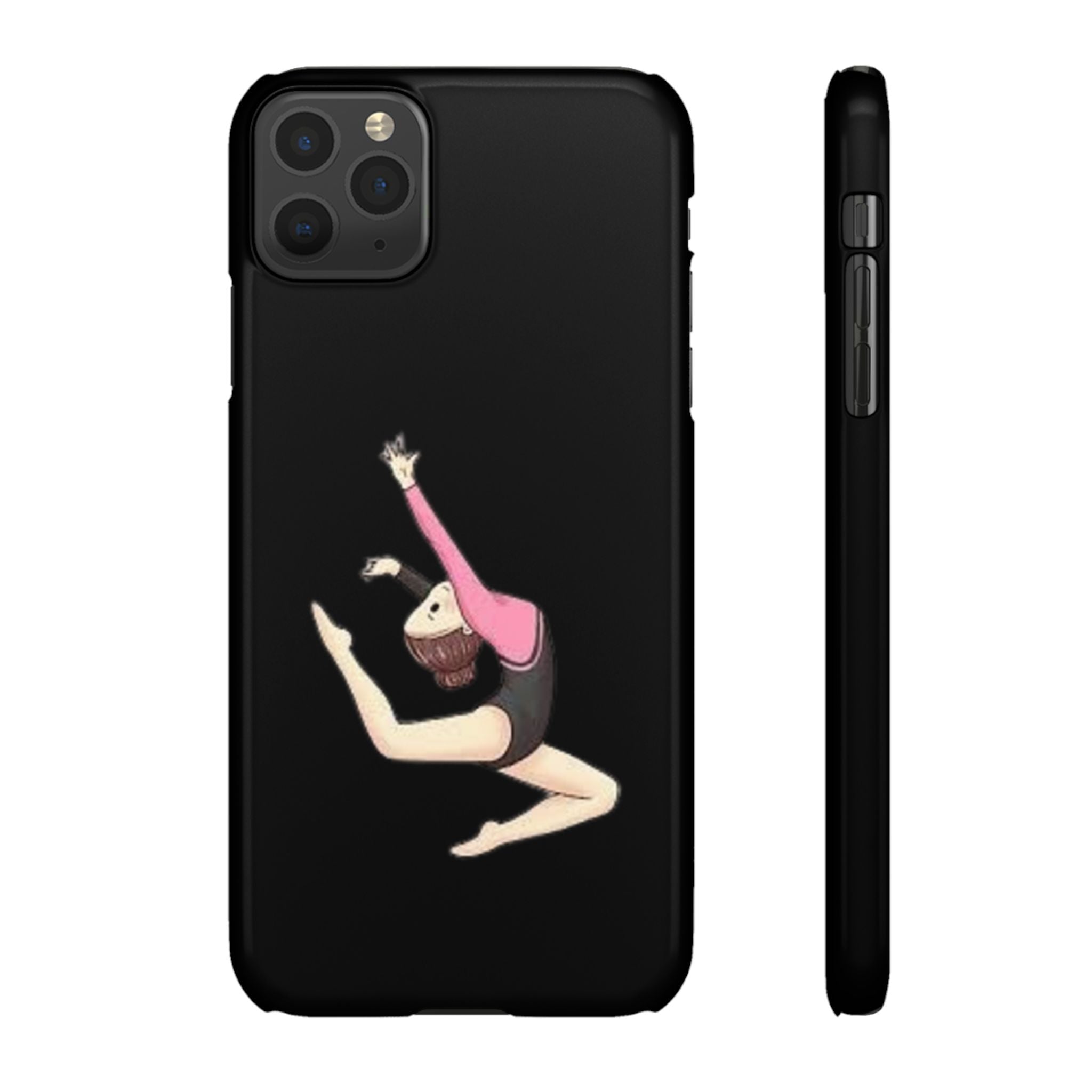 Gymnastics Phone Case — Leaping Girl Snap Case (Black)