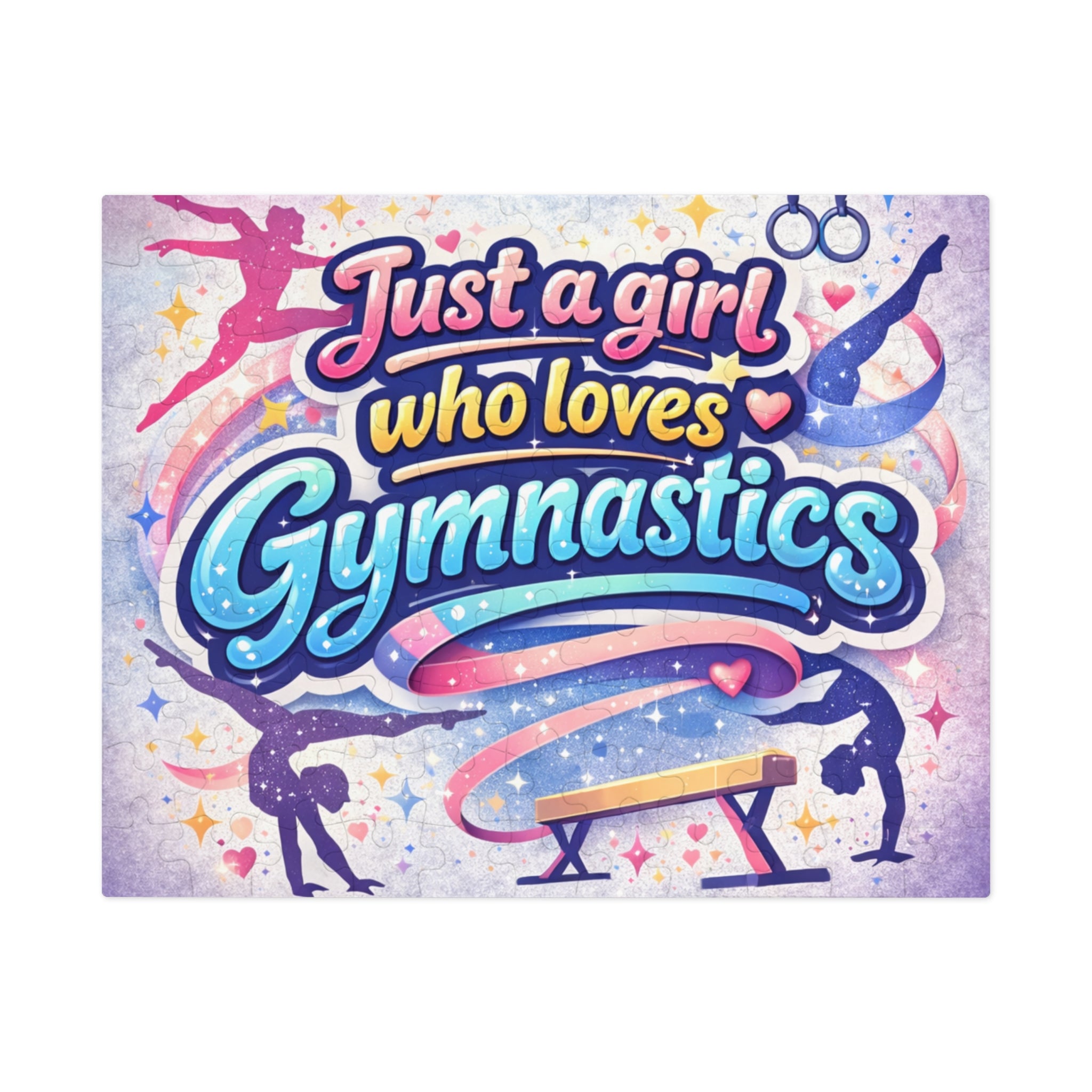 Gymnastics Jigsaw Puzzle — "Just a Girl Who Loves Gymnastics" Puzzle with Tin