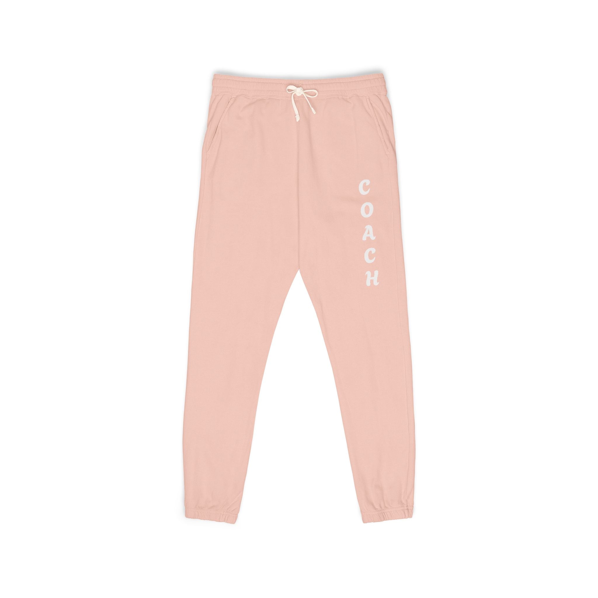 Adults Coach Vertical Logo Sweatpants — Garment-Dyed Fleece Joggers
