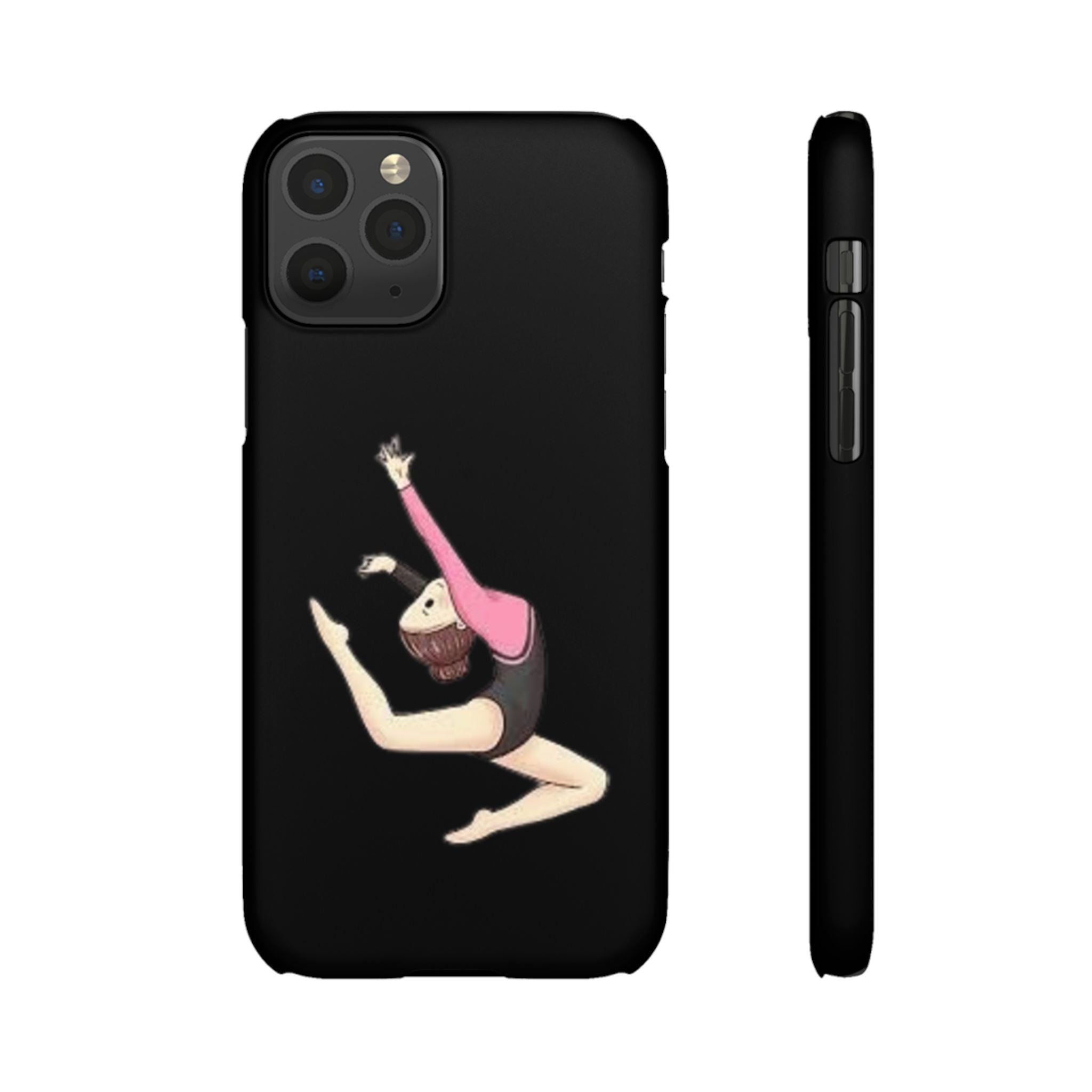Gymnastics Phone Case — Leaping Girl Snap Case (Black)