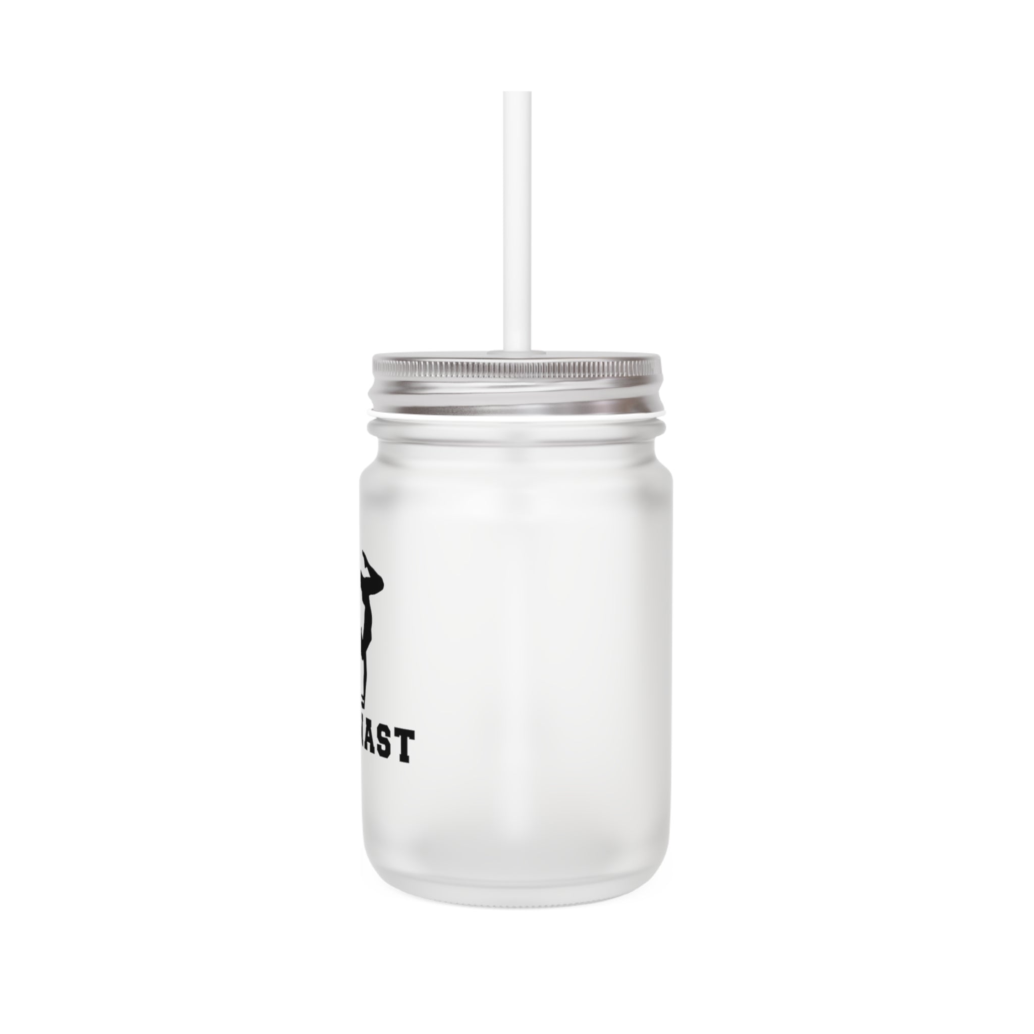 Gymnast Mason Jar Tumbler – Frosted Glass Gymnastics Drink Mug with Straw