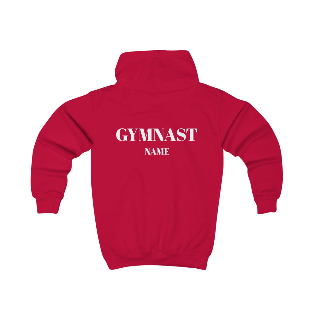 Personalized Club Logo Kids Gymnast Hoodie – Personalized "GYMNAST" Backprint