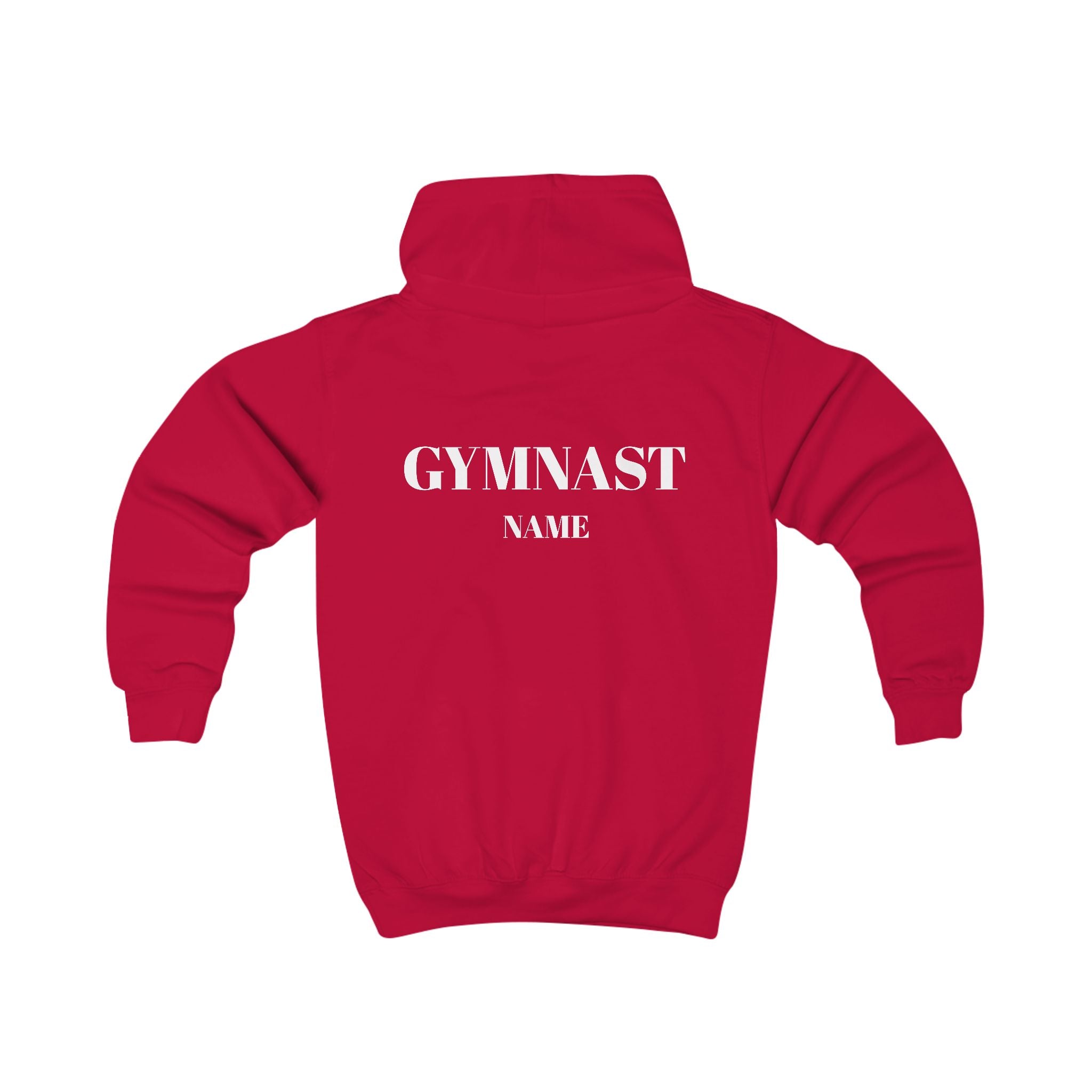 Personalized Club Logo Kids Gymnast Hoodie – Personalized "GYMNAST" Backprint