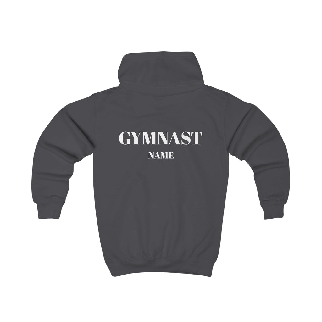 Personalized Club Logo Kids Gymnast Hoodie – Personalized "GYMNAST" Backprint