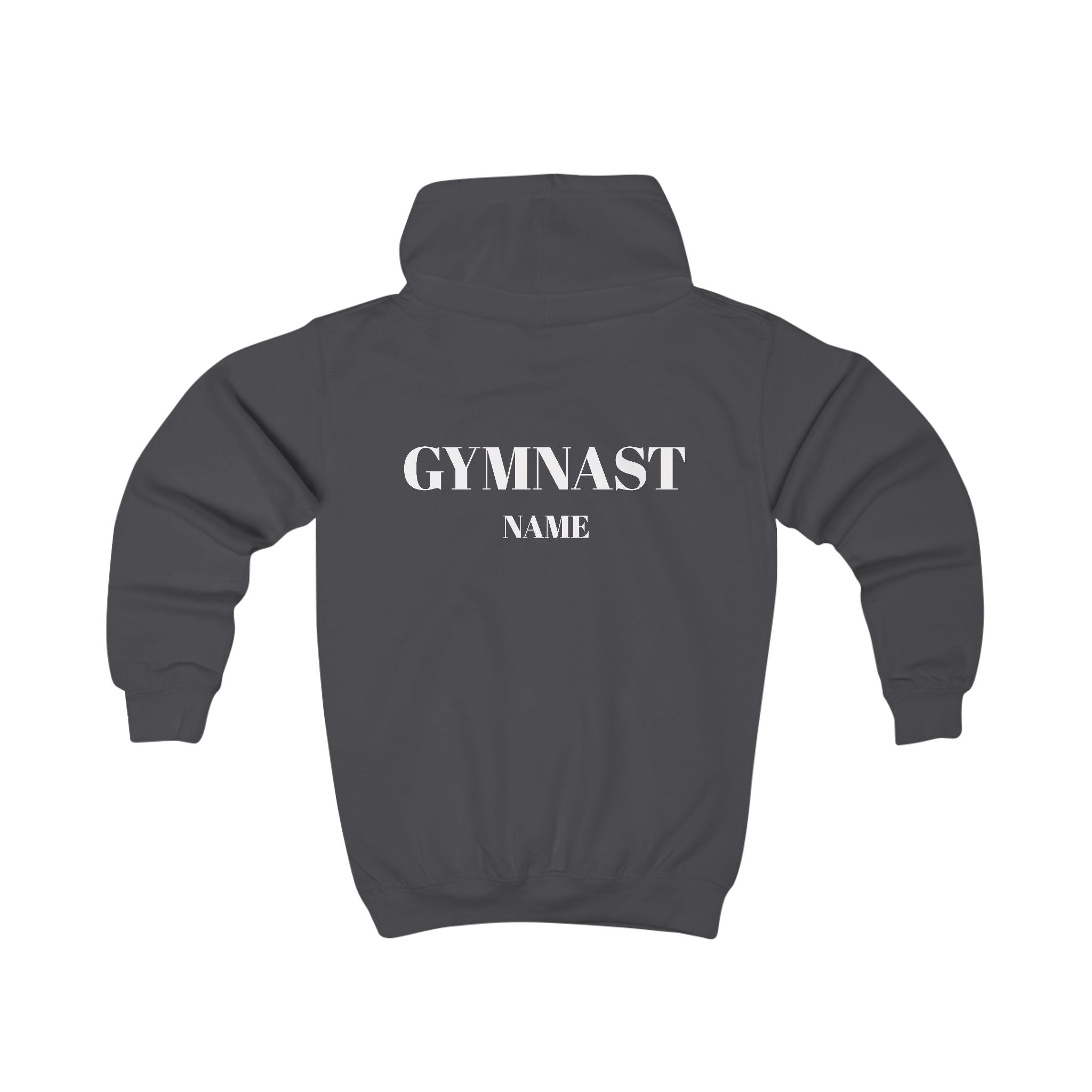 Personalized Club Logo Kids Gymnast Hoodie – Personalized "GYMNAST" Backprint