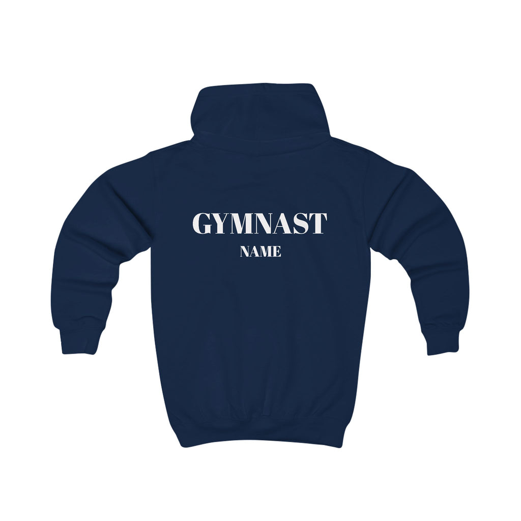 Personalized Club Logo Kids Gymnast Hoodie – Personalized "GYMNAST" Backprint